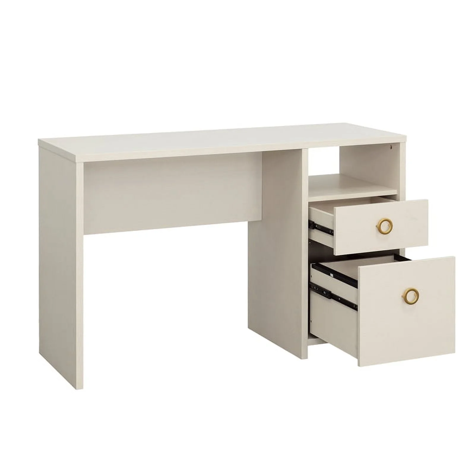 Sauder Grand Coast Engineered Wood Desk in Dove Linen/Off White Finish