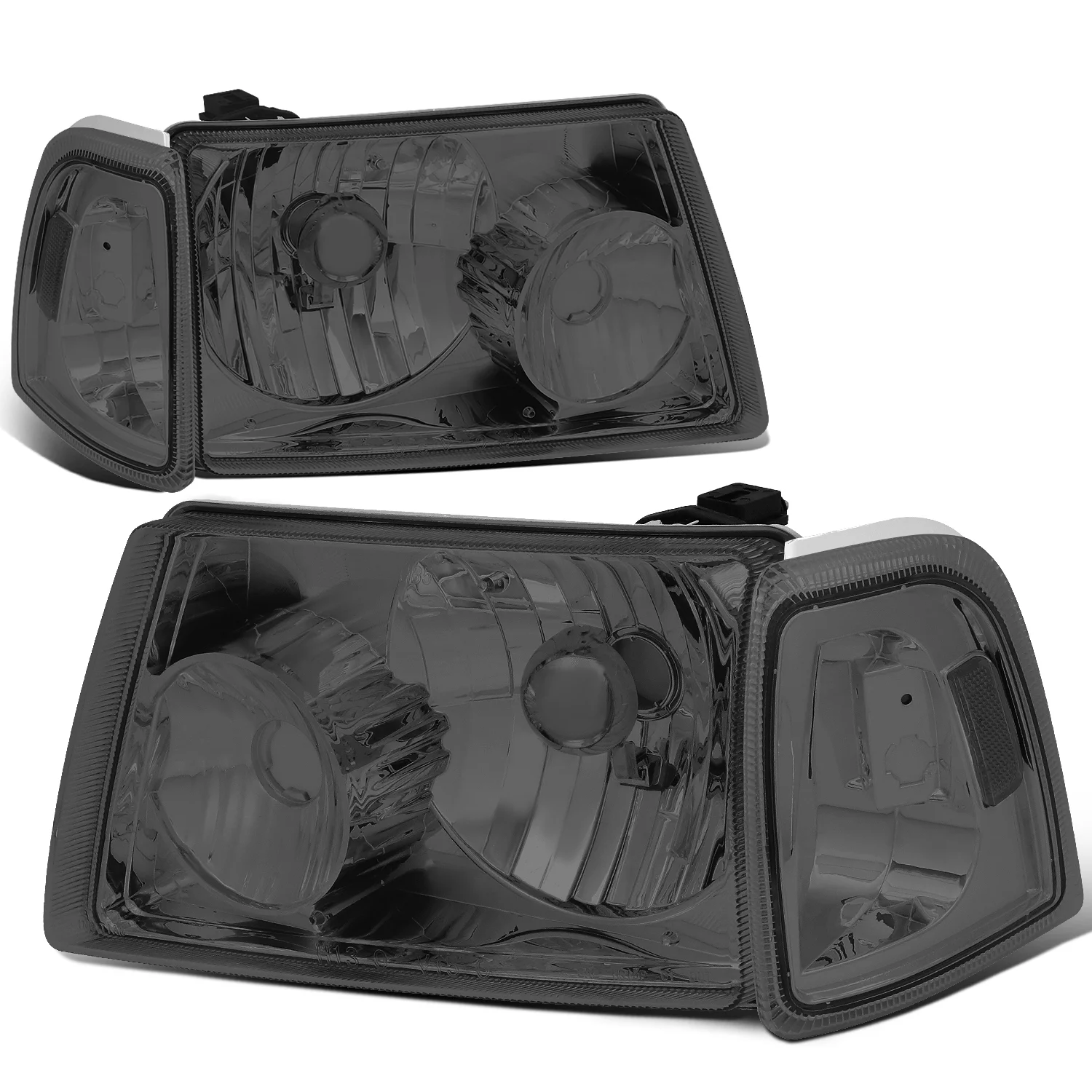 DNA Motoring HL-OH-FRAN01-SM-CL1 For 2001 to 2011 Ford Ranger 4pcs Headlight+Corner Lamp Smoked Housing Clear Side 02 03 04 05 06 07 08 09 10 Left + Right