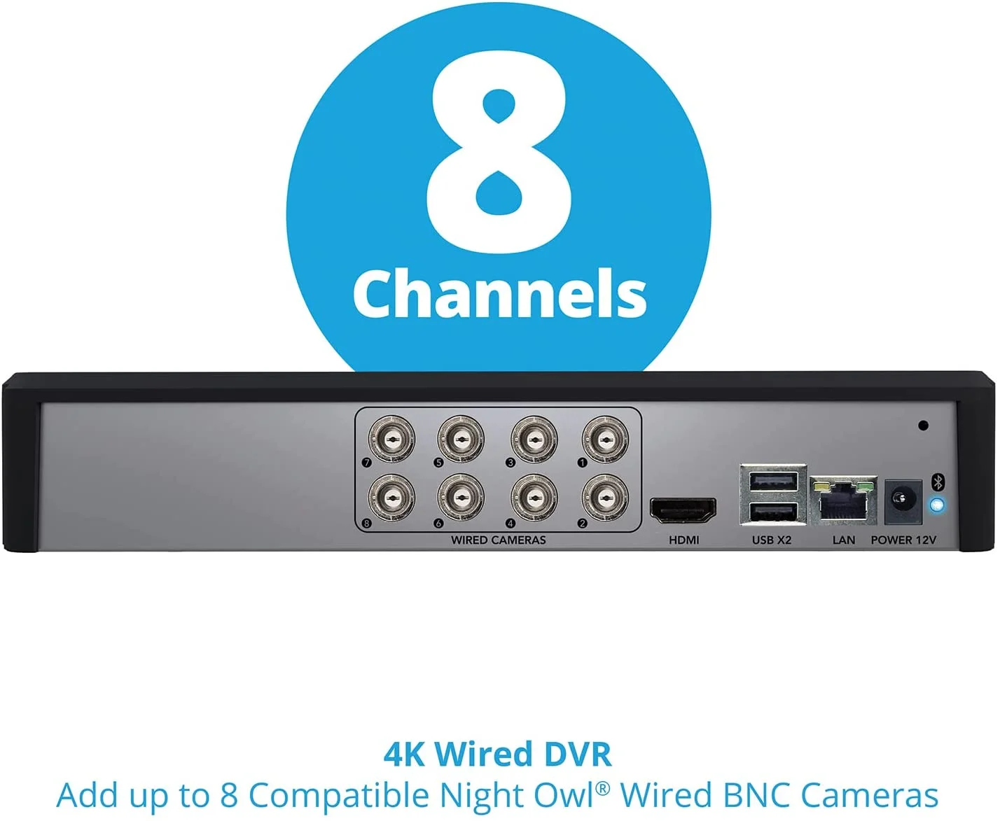 Night Owl 8-Channel 8-Camera 4K Security System with 1TB HDD DVR CL-BT8D-8-18LSA