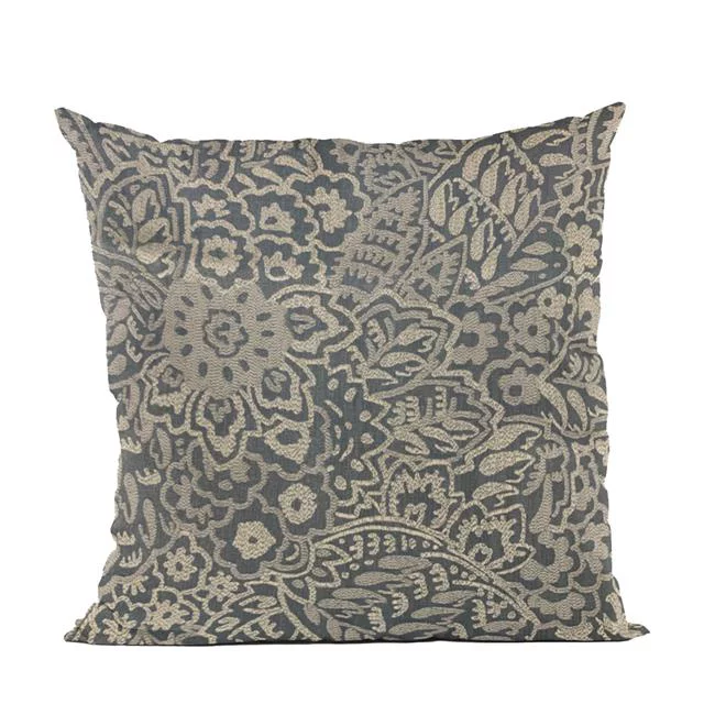 Plutus Brands  Blue Gardens Paisley Luxury Throw Pillow - 22 x 22 in.