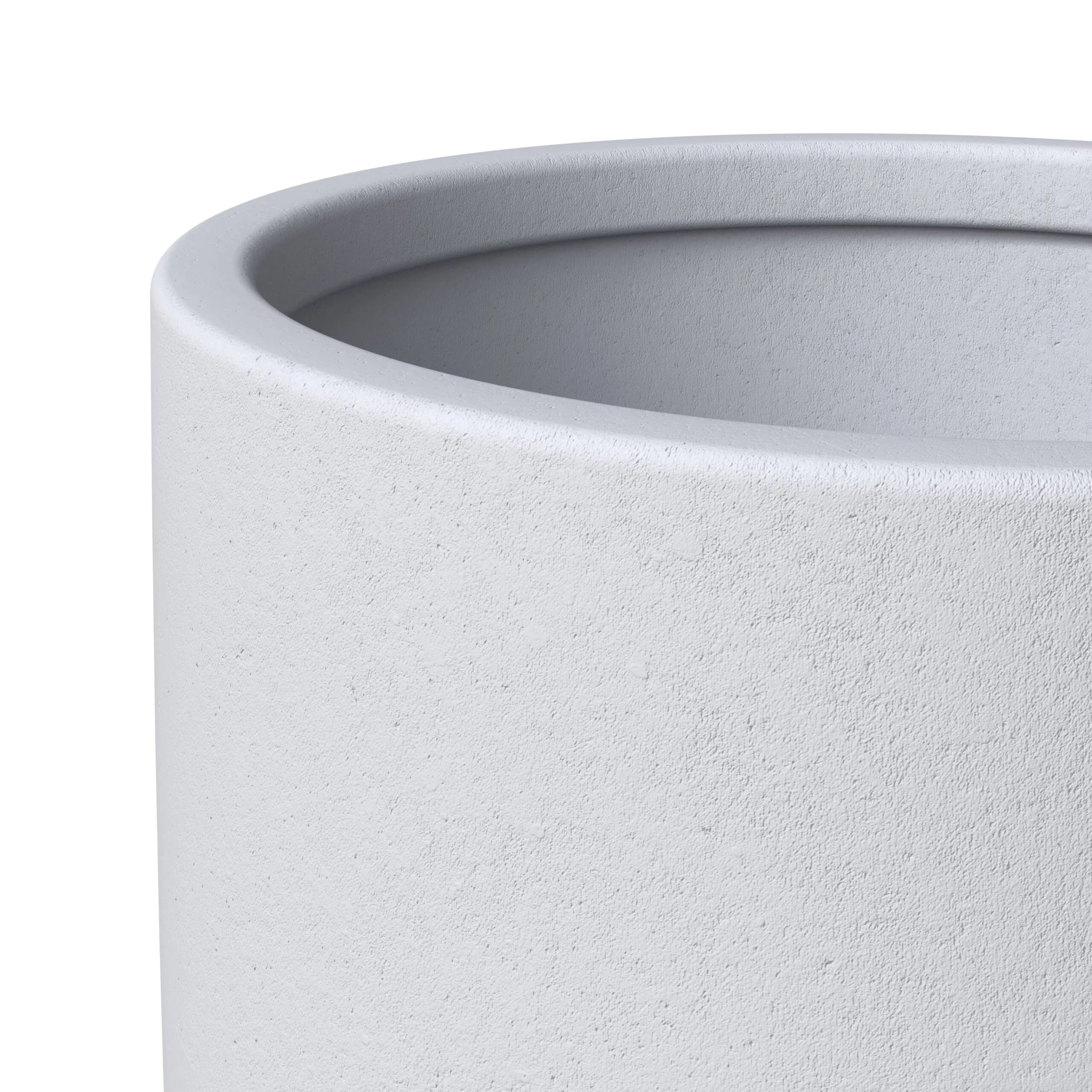 LeisureMod Crete Mid-Century Modern Fiberstone and Clay Planter - Tapered Round Plant Pot with Drainage Holes for Indoor and Outdoor Home (Aged Concrete, 24