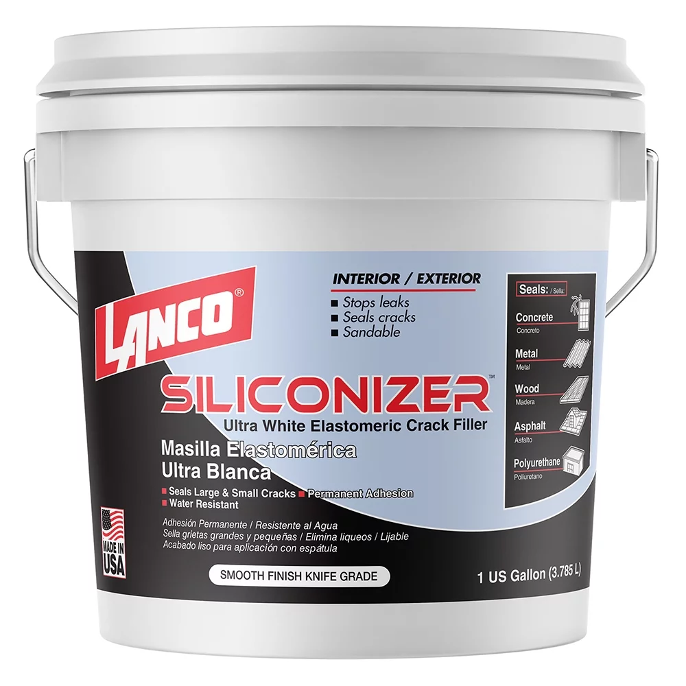Lanco Siliconizer Crack Filler 1 Gal. White Elastomeric Roof Patch