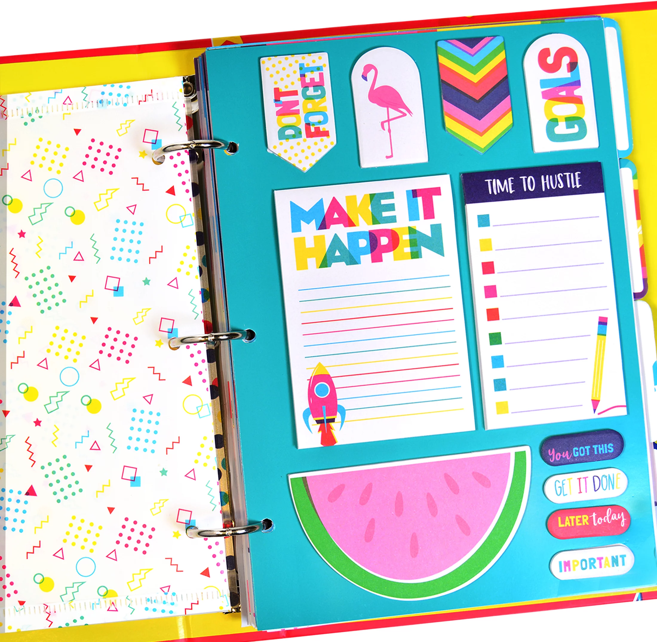 Pen + Gear Mini 3-Ring Binder Undated Planner with Bookmark Ruler, Sticky Notes, and Pencil Pouch