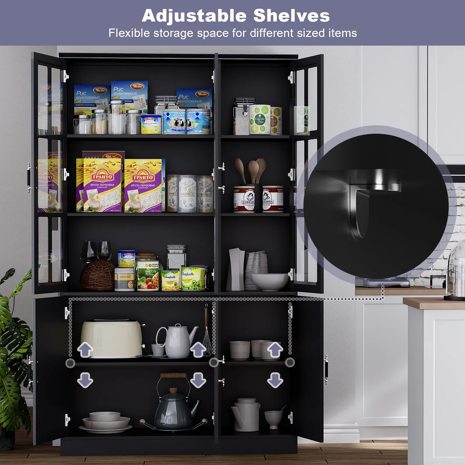 MEISSALIVVE Kitchen Pantry Storage Cabinet, 78.7