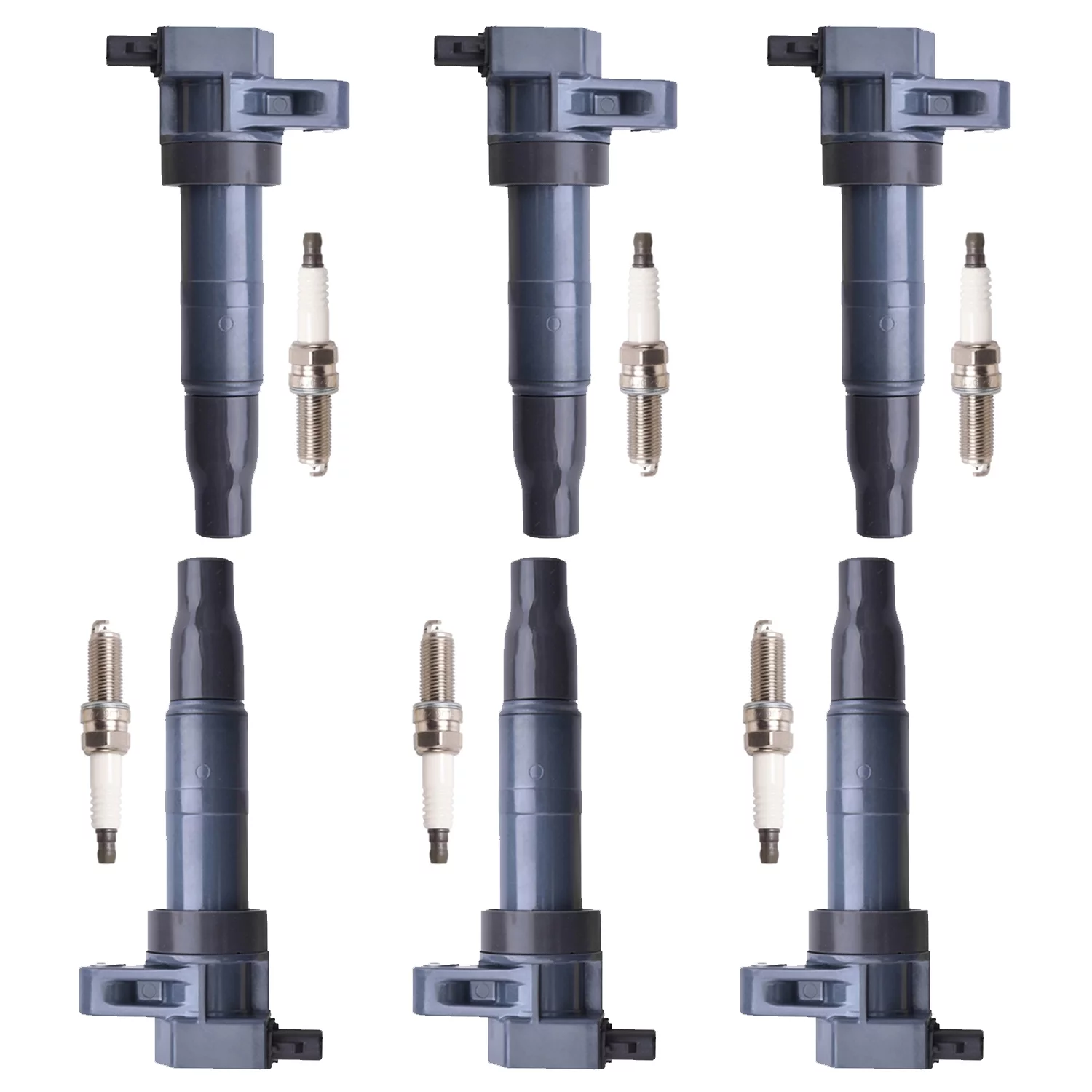 Set of 6 ISA Ignition Coil and Iridium Spark Plugs Compatible with 2013-2019 Hyundai Santa Fe XL 3.3L V6 Replacement for UF546
