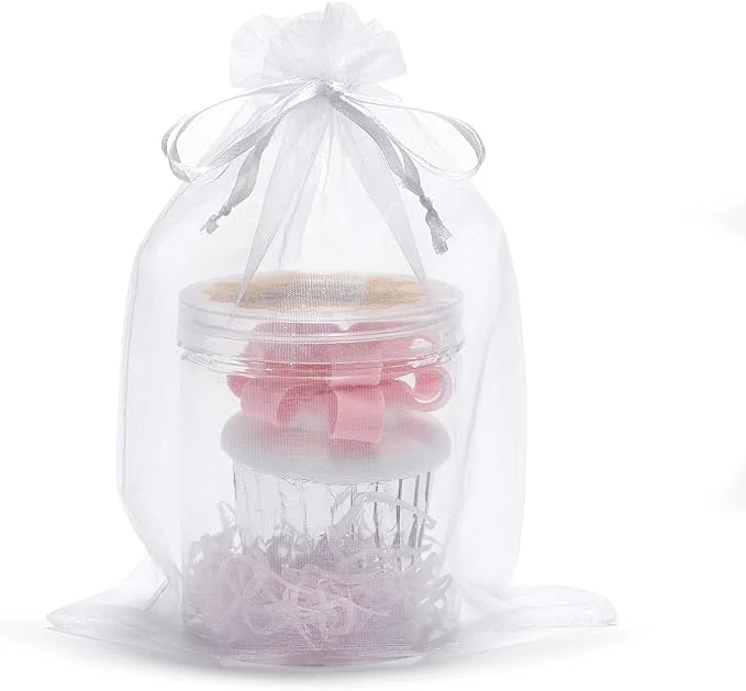 Volanic 50PCS 6X9 Inch Sheer Drawstring Organza Gift Bag Jewelry Pouch Party Wedding Favor Candy Mini Bottle Samples Display Bags