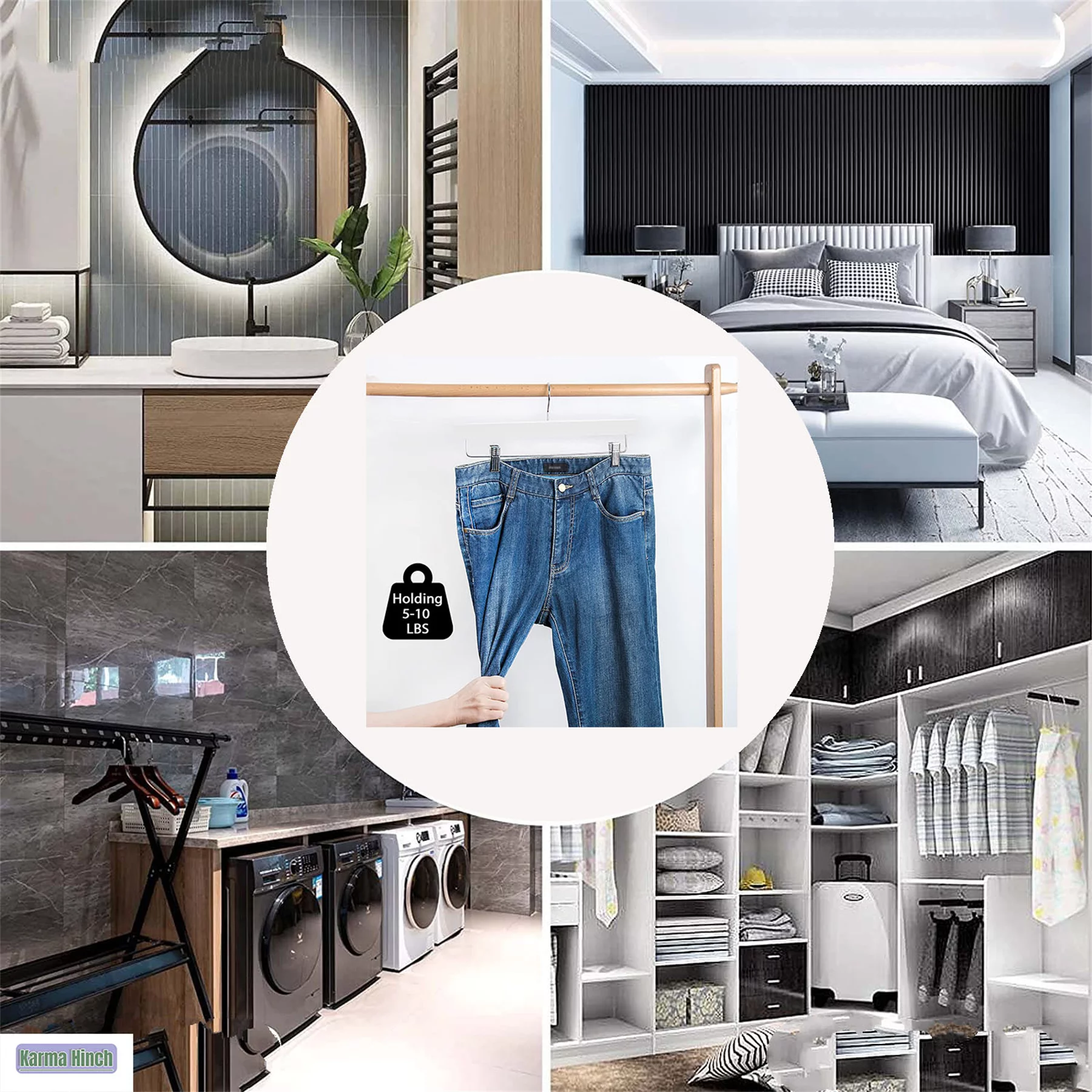 Lotus Wood Wooden Pants Hangers Bottom Jeans Skirt Hanger with 2-Adjustable Clips Pack of 20 ()