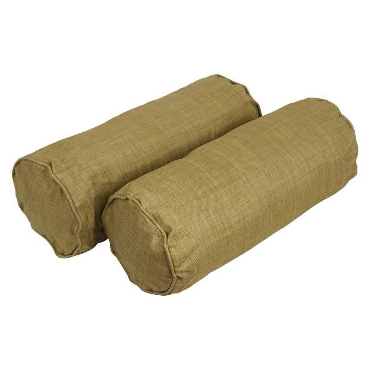 Blazing Needles  20 x 8 in. Double-Corded Spun Polyester Bolster Pillows with Inserts, Wheat - Set of 2
