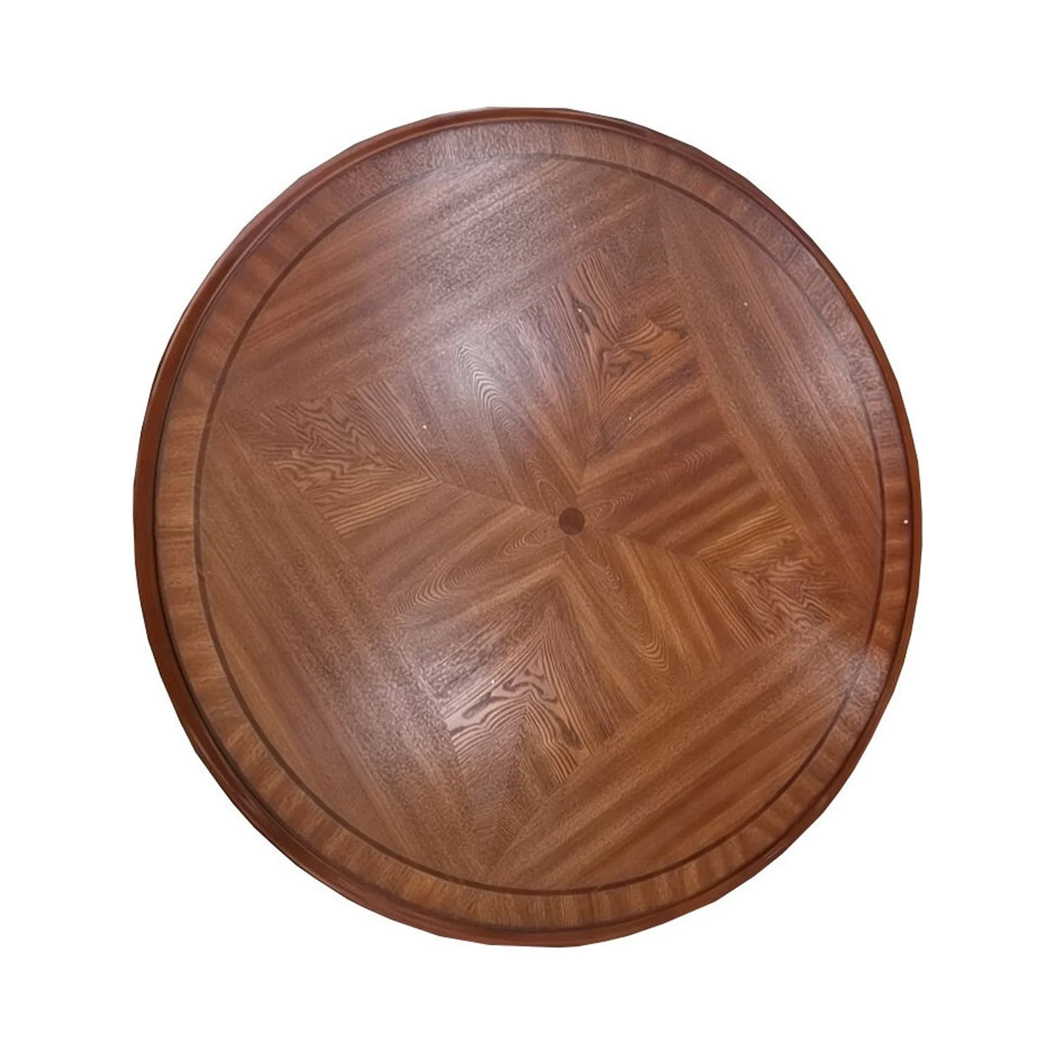 ACME Dresden Dining Table with Single Pedestal in Cherry Oak and Clear Glass