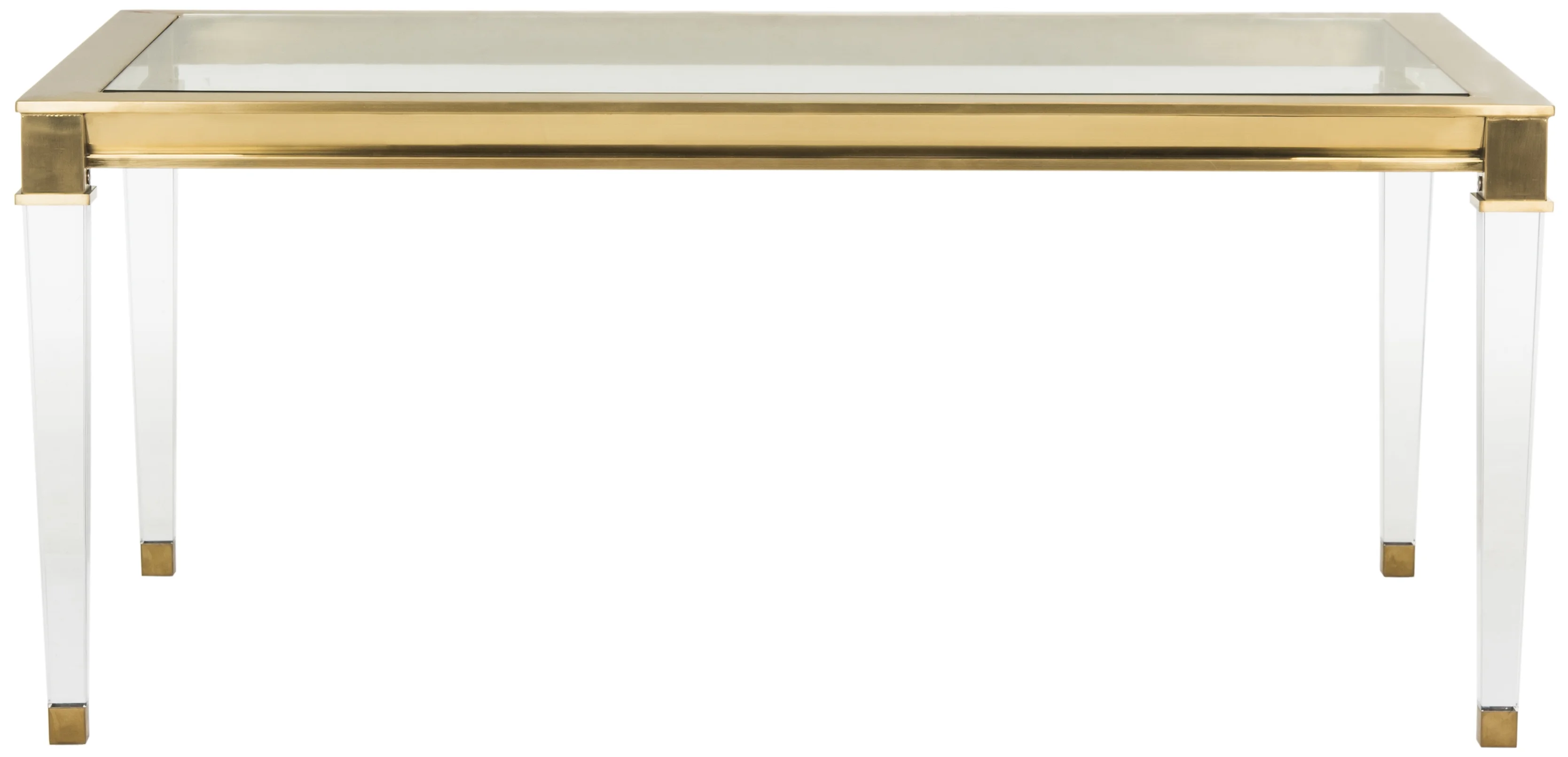SAFAVIEH Couture Charleston Contemporary Acrylic Coffee Table, Brass