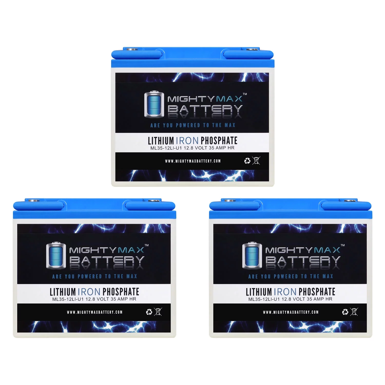 12V 35AH U1 Lithium Replacement Battery compatible with Quantum Rehab Q610 Ulltra Pediatric - 3 Pack