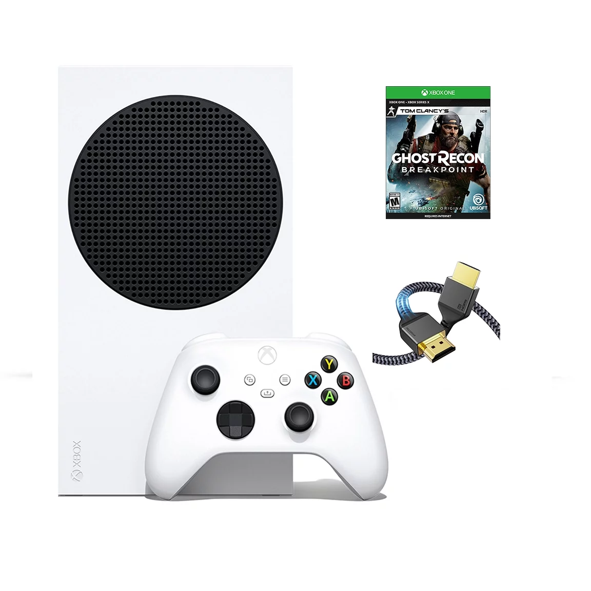 2023 Newest Edition-Microsoft Xbox-Series-S 512GB SSD– White Wireless Controller with Tom Clancy's Ghost Recon Breakpoint Full Game and SUPERE High Speed HDMI Cable