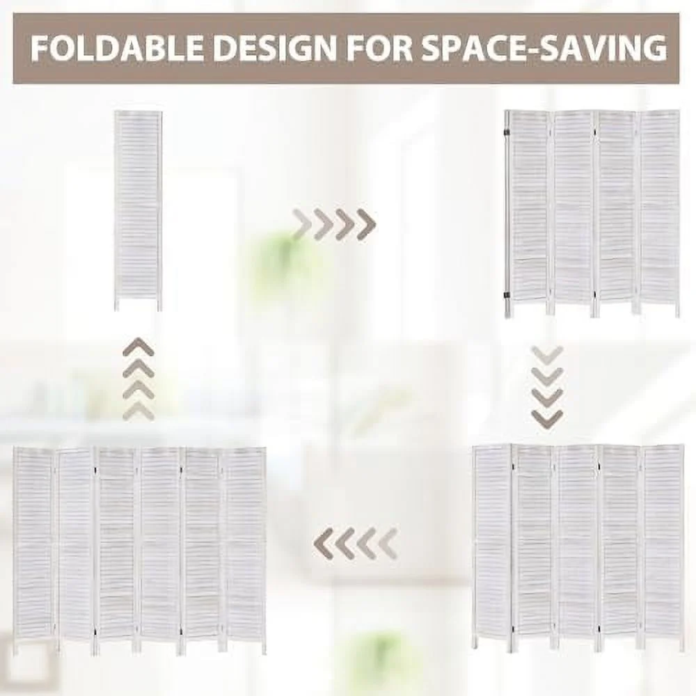 HYHBIBOOM RHF 8 Panel Room Divider Room Dividers and Folding Privacy Screens  Wood Privacy Screen Room Dividers  5.6 Ft Tall Room Divider Wall  Space Seperater Freestanding (8 Panel  Brow
