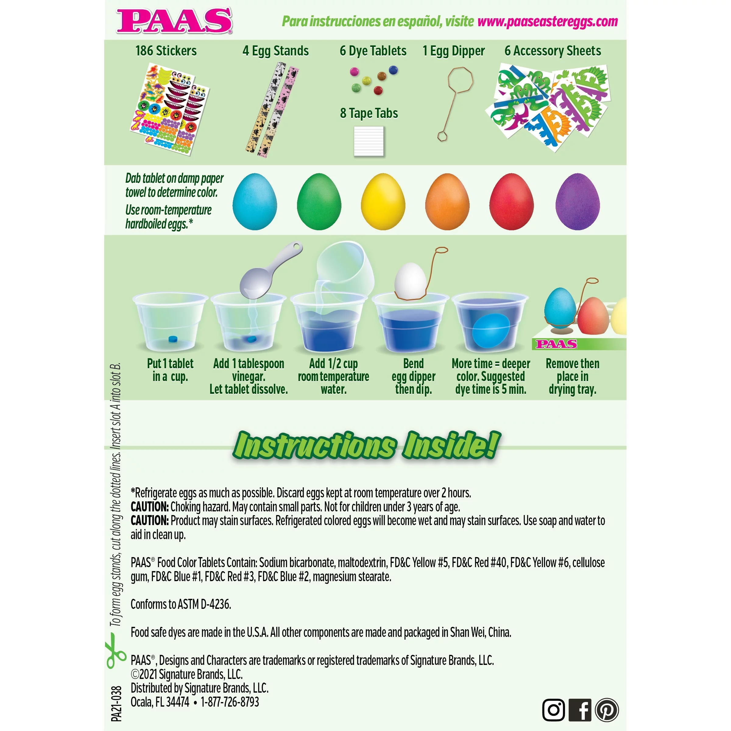 PAAS Easter Egg Decorating and Dye Kit, Dino Egg Theme