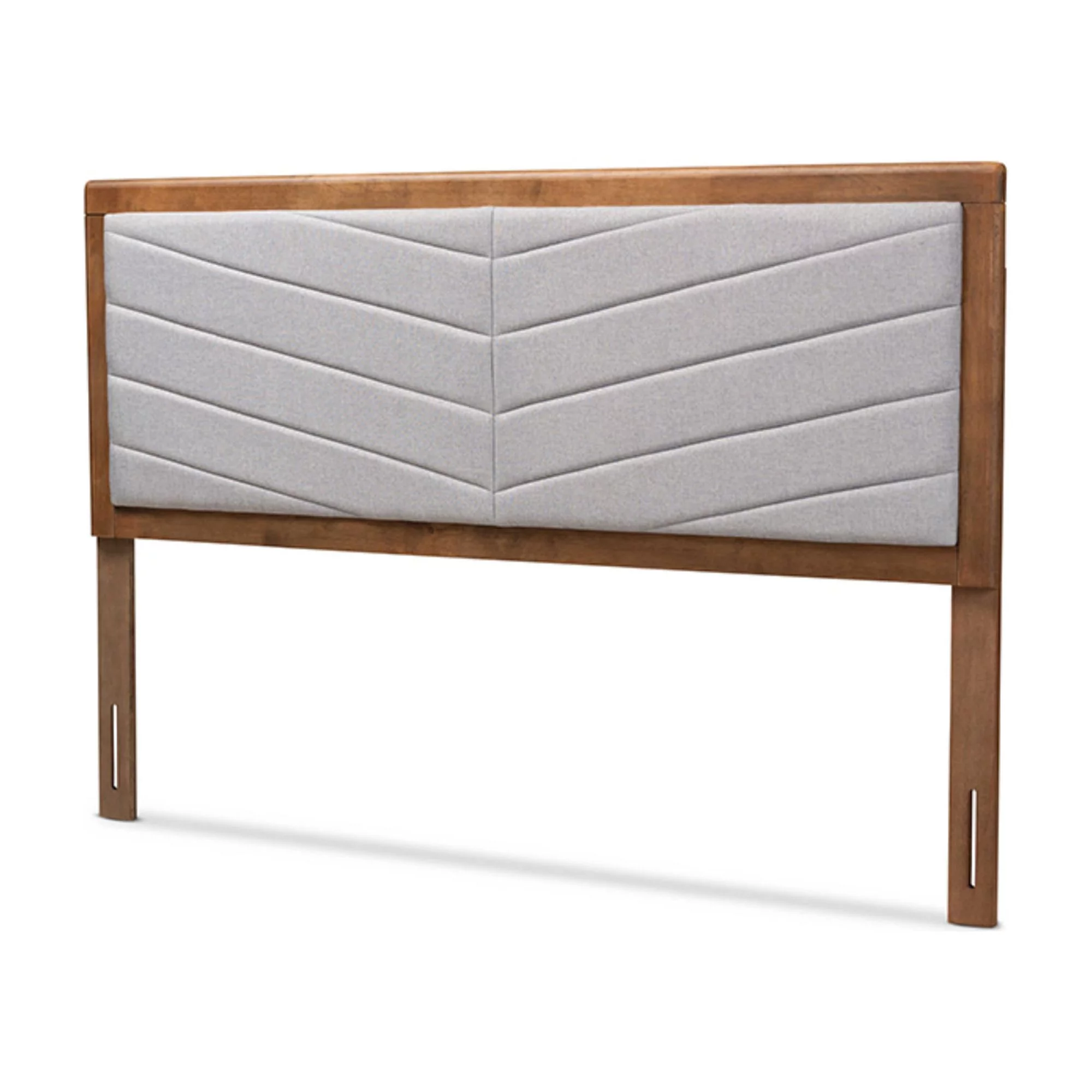 Baxton Studio Iden Light Grey and Brown Finished Wood King Size Headboard