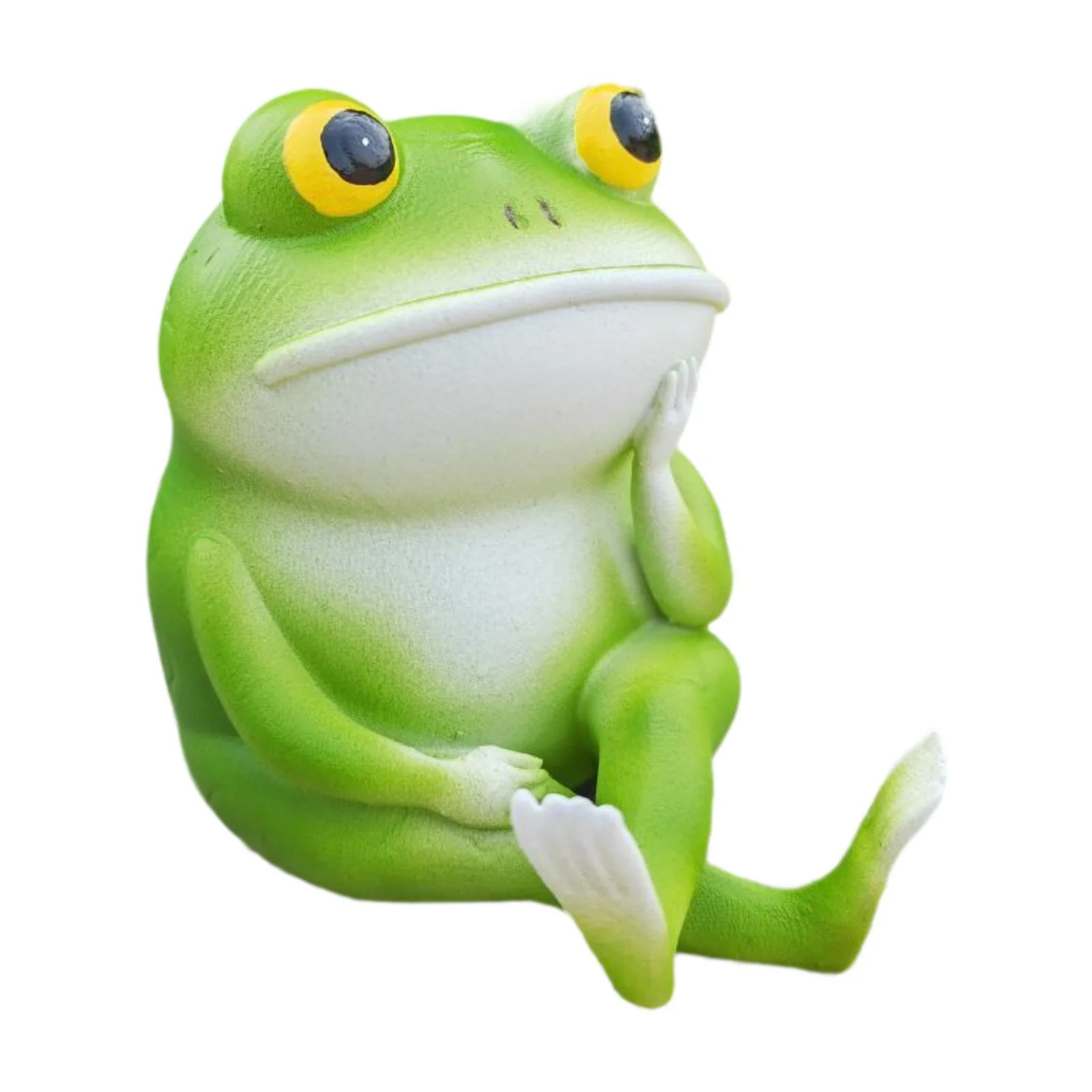 SunniMix Miniature Garden Figurine Resin Sculpture Home Fireplace Thinker Frog Statue