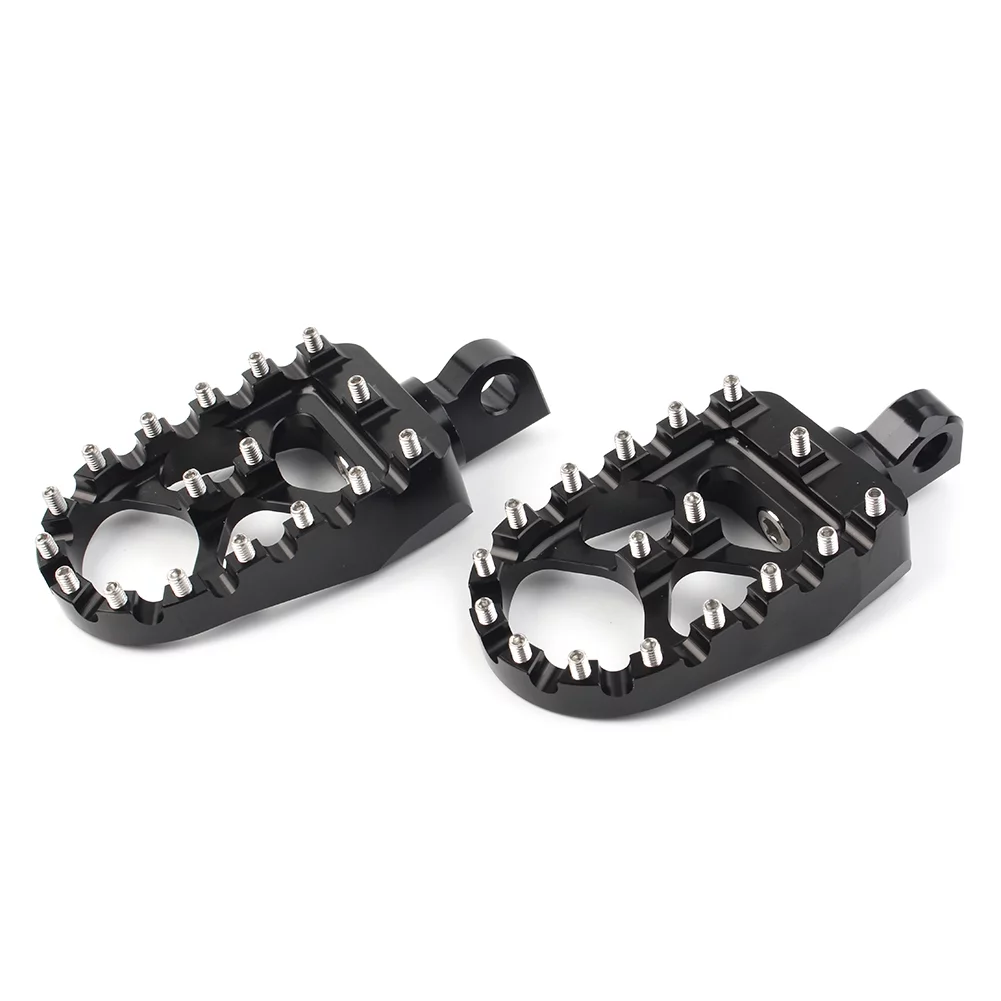 NS Black Footrest Wide Fat MX Style Foot Pegs Fits for Harley Davidson most Motorbike with 9mm mounting hole
