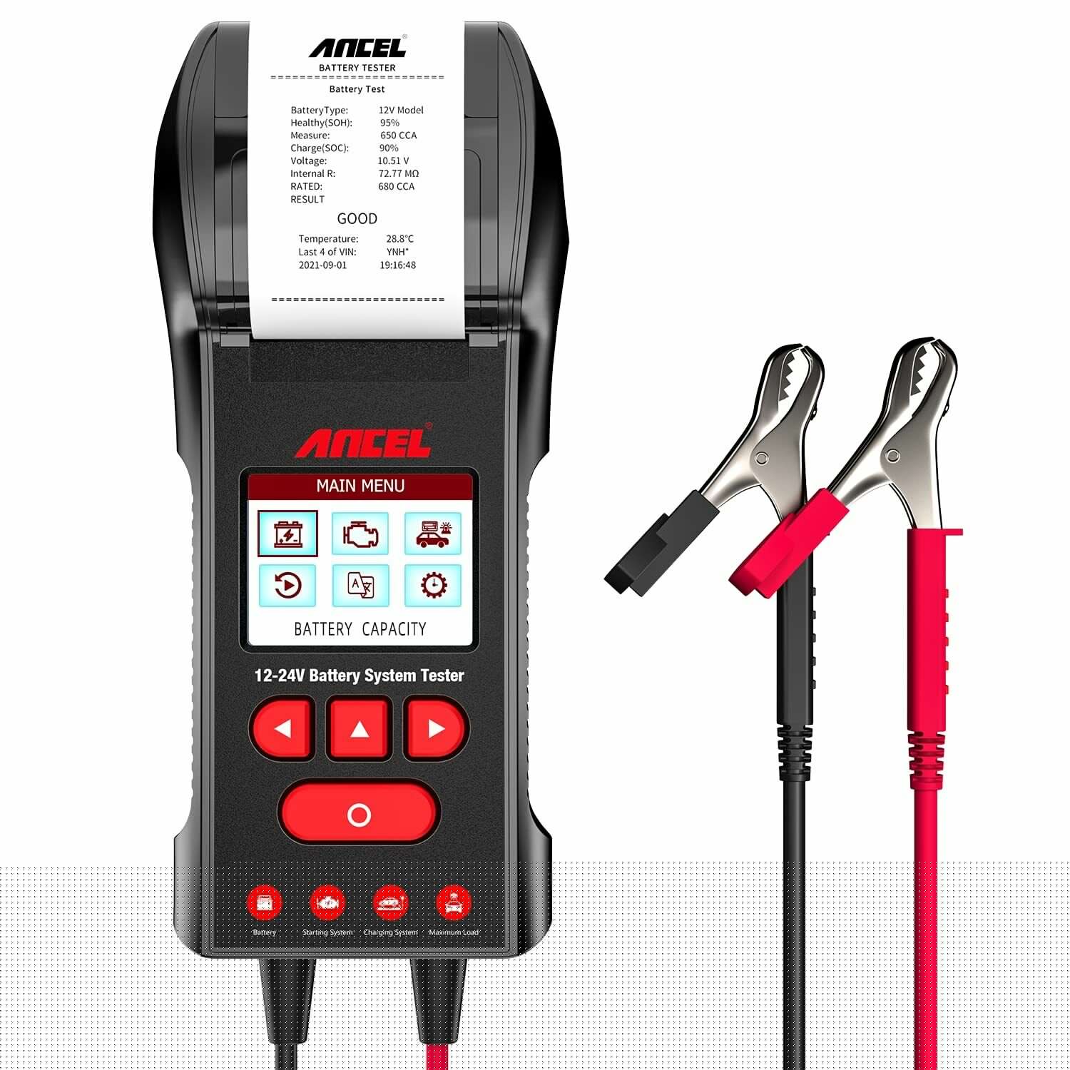 ANCEL BST600 12V/24V Charging System Analyze 100-2000 CCA Automotive Car Battery Temperature Load Tester Tool