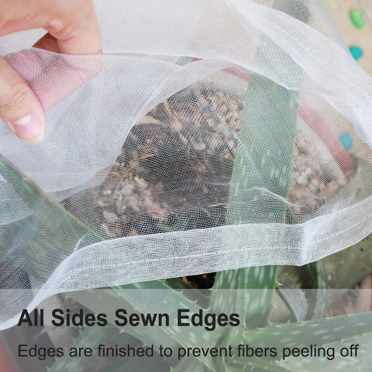 Fymlhomi Mosquito Bug Insect Bird Net with Sewn Edges - 10 Ft x 20 Ft Barrier Hunting Blind Plant Cover Garden Mesh Netting for Protect Your Vegetables, Fruits, Flower & Trees