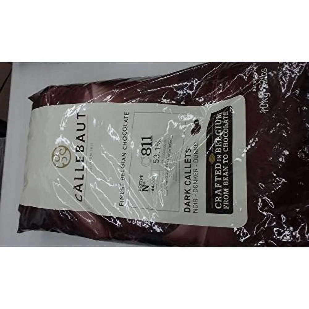 Belgian Dark Chocolate Baking Callets (Chips) - 52.3 % 1 Bag, 22 Lbs,, 22 Lb ()