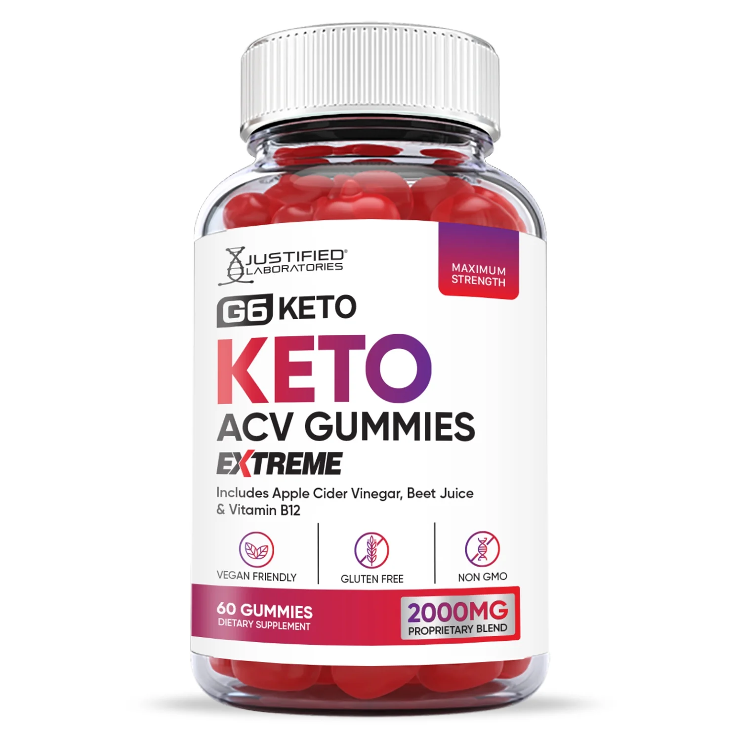(5 Pack) G6 Keto Extreme ACV Gummies 2000mg Dietary Supplement 300 Gummys