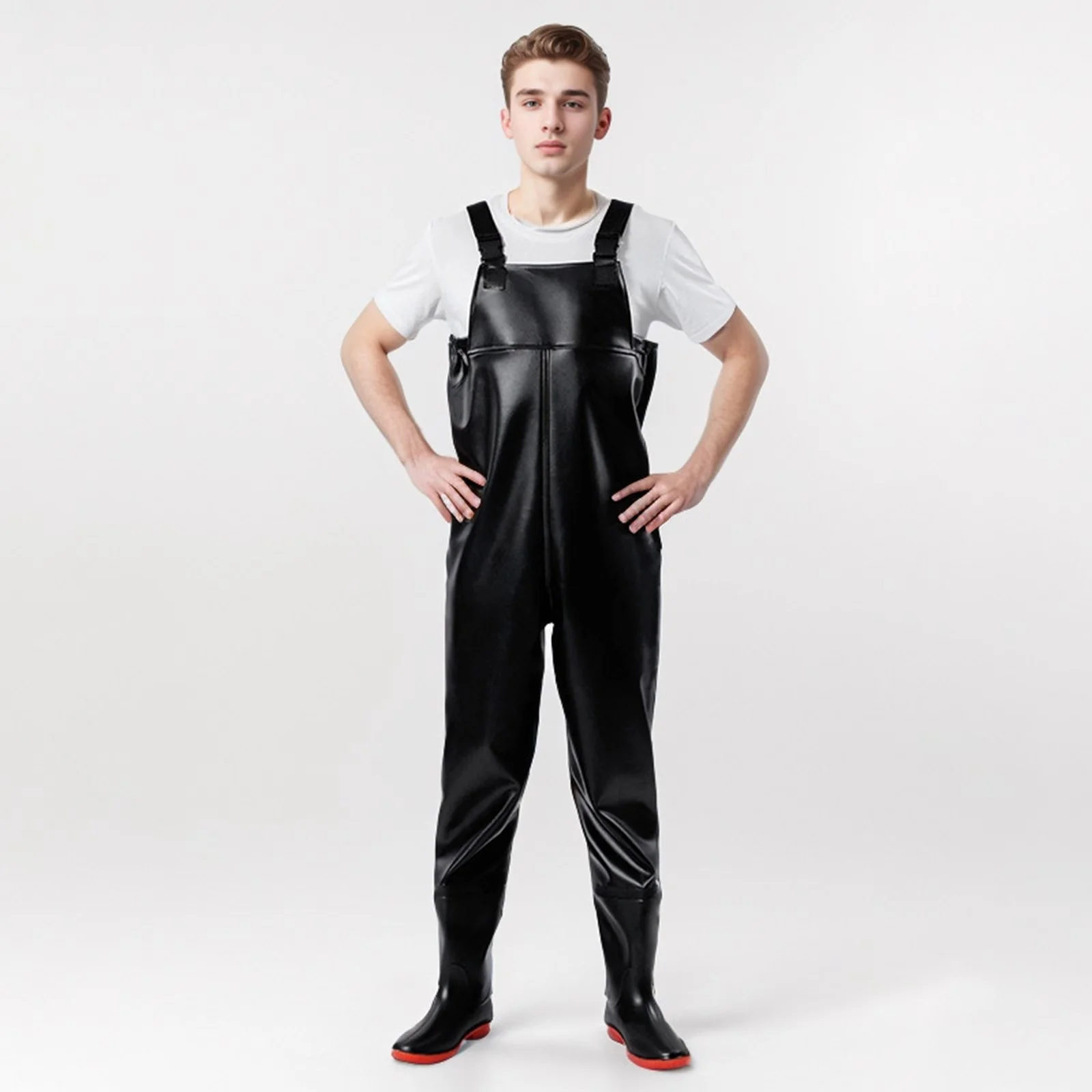 Outfit Jumpsuit Elegant Unisex Solid Color Rain Pants & Shoes Set Fishing Waders With Hip Boots For Men & Women Breathable Chest Wader For Fly Fishing & Outdoor Activiti