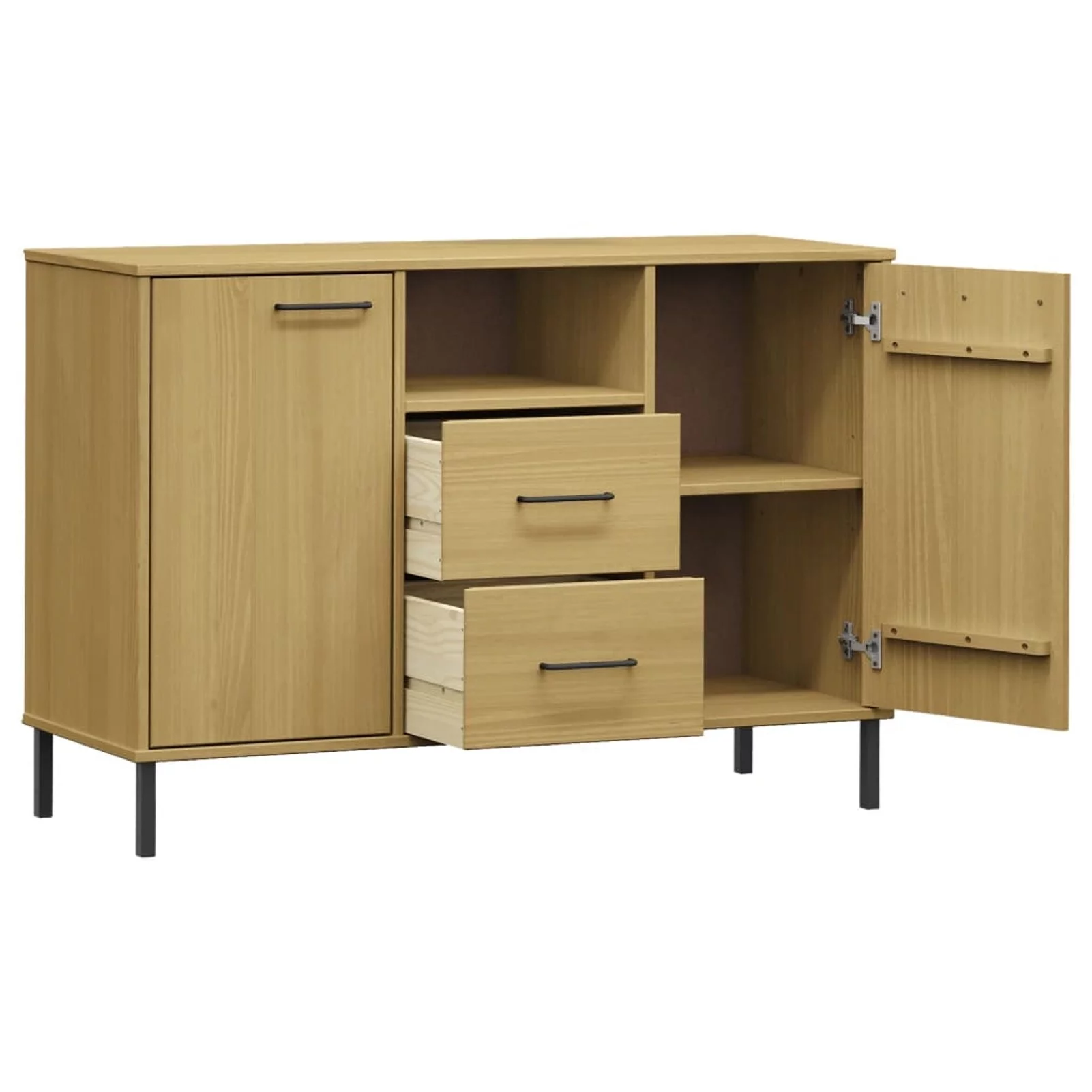 Andoer Sideboard with Metal Legs Brown 44.5