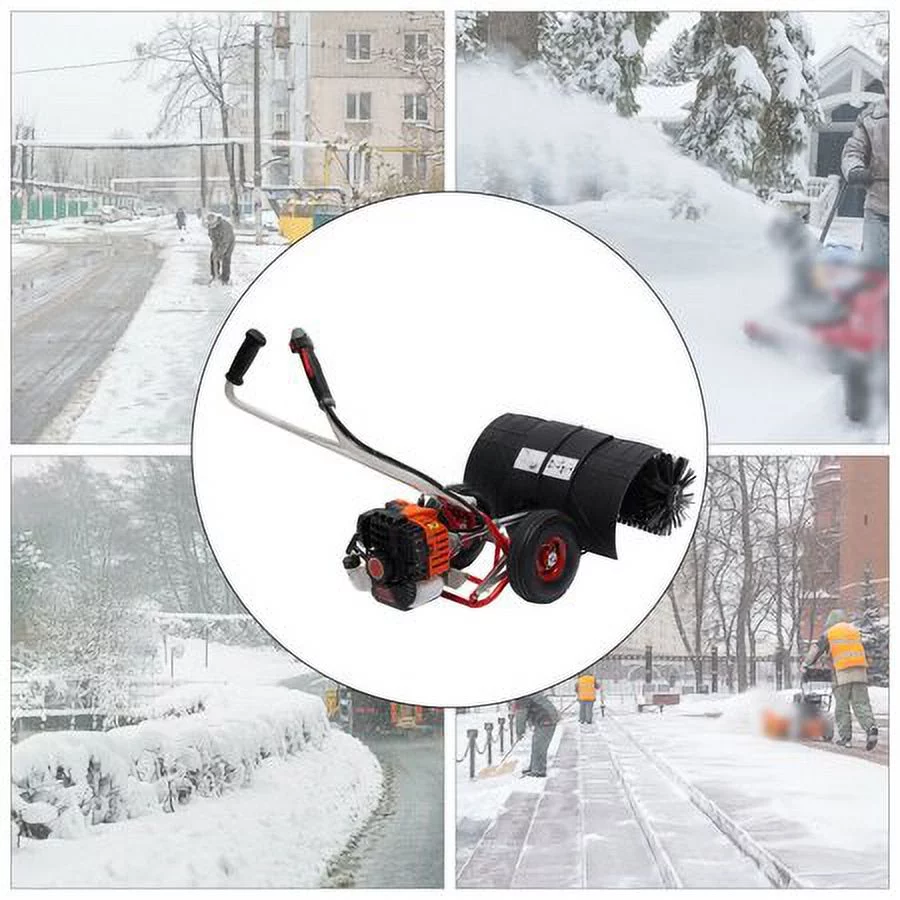 52CC Hand-pushed Road Cleaning Shovel Snow Broom Sweeper Double Handle Cleaner 2 Stroke