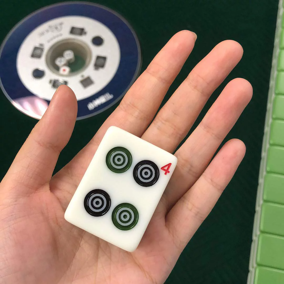 USA MJ TABLE Automatic Mahjong Table Dining Table with 4 Legs -  Chinese Style, Philippine Style, Comes 2 Sets of Magnetic Tiles (Blue & Green) 44mm Tiles & 1 Table Cover