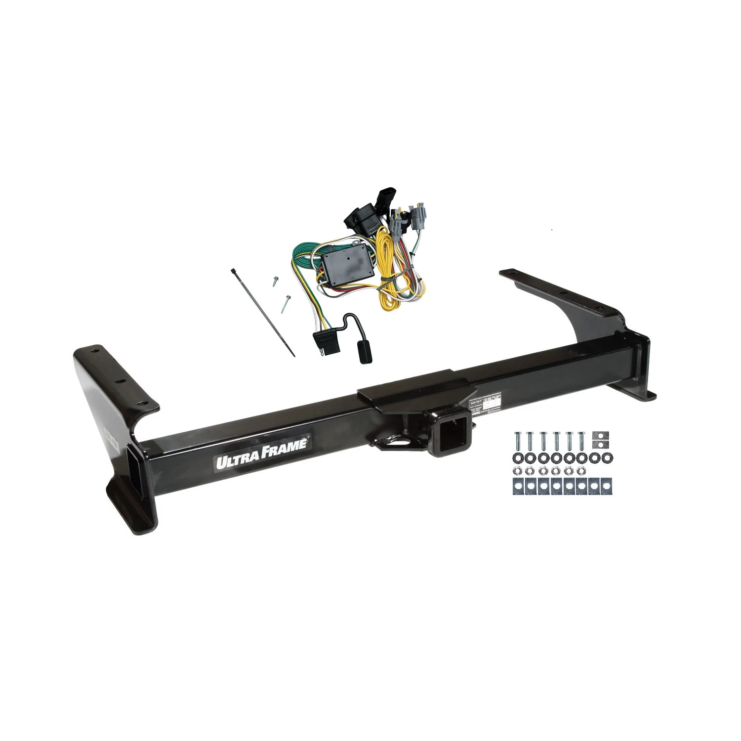 1992-1994 Ford E-250 Econoline Draw-Tite Class 5 Trailer Hitch, 2 Inch Square Receiver, Black w/ Custom Fit Wiring Kit