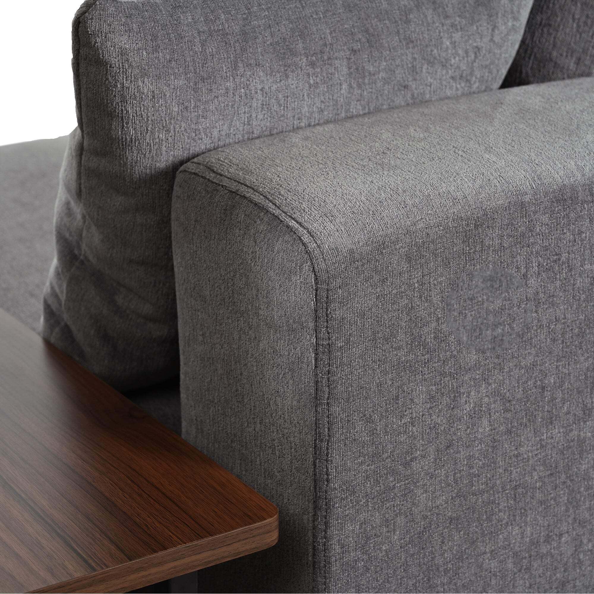 U_STYLE Modern Large L-Shape Sectional Sofa for Living Room, 2 Pillows and 2 End Tables