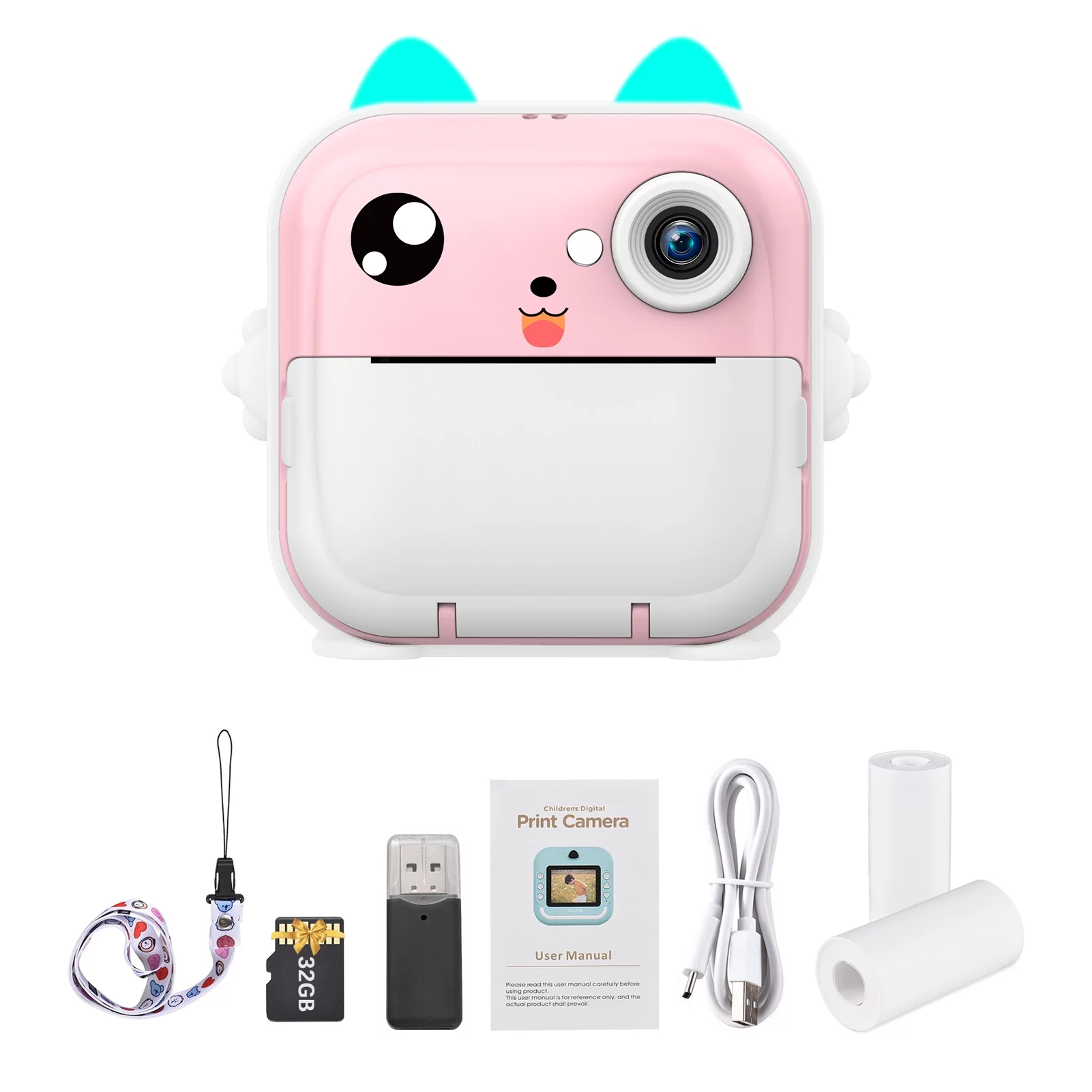 ametoys Kids Instant Print Camera, 24MP Children Digital Camera with Cute Filters, Video Recorder