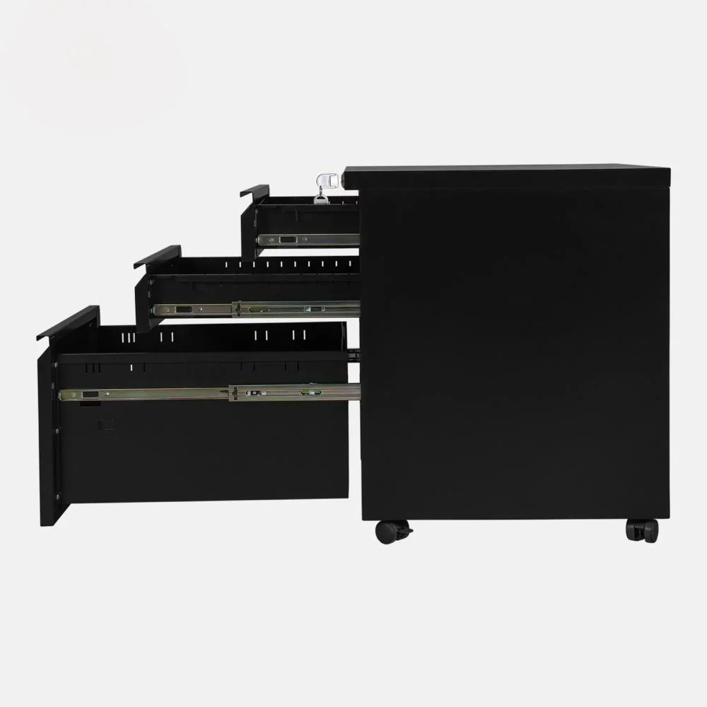 Winado 3 Drawer Metal Mobile File Cabinet with Lock Rolling Steel Office Cabinet with drawers