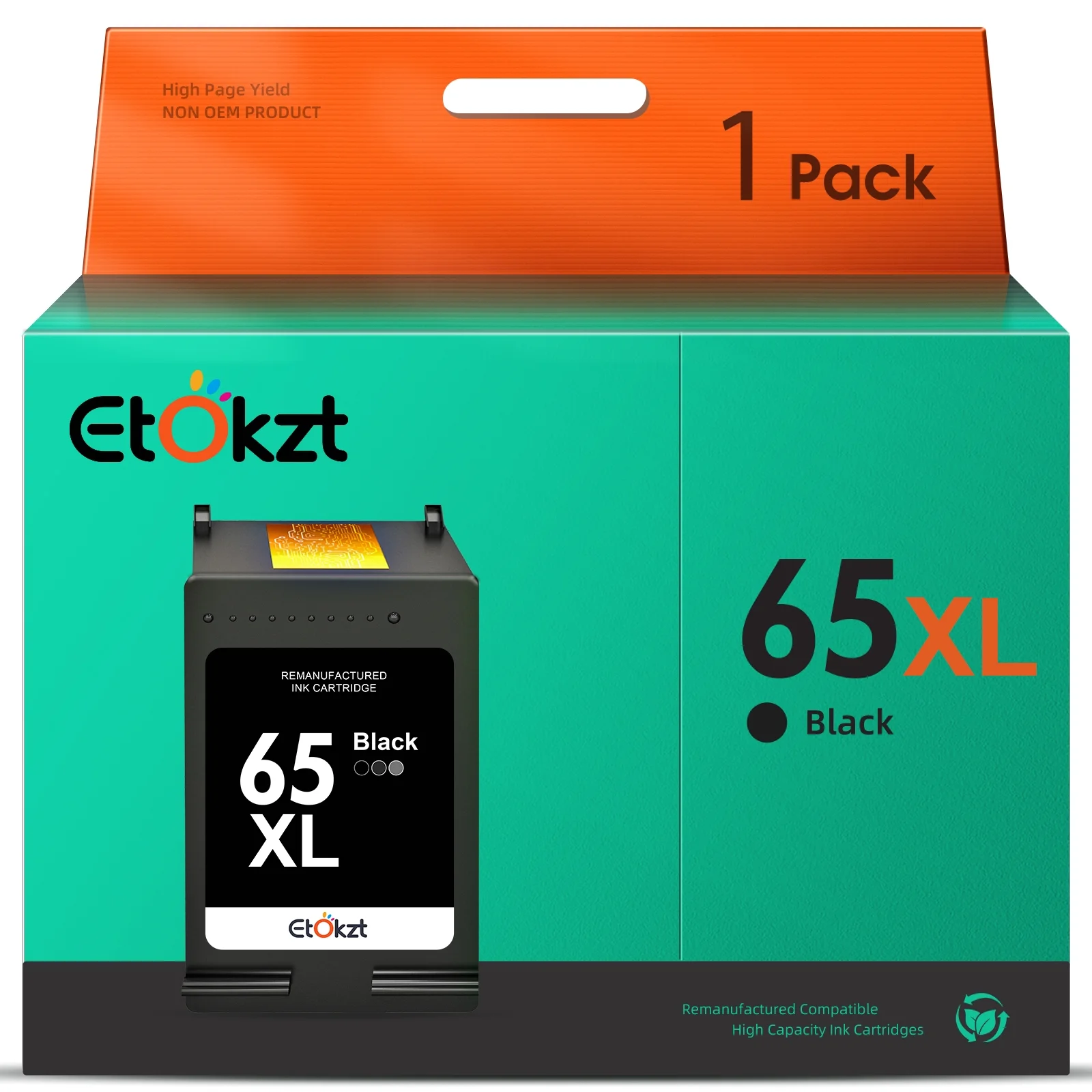 HP 65 Ink Cartridge for HP 65XL ink cartridge Black for HP DeskJet 3772 3752 3755 Envy 5010 5055 5000 Printer -1 Pack
