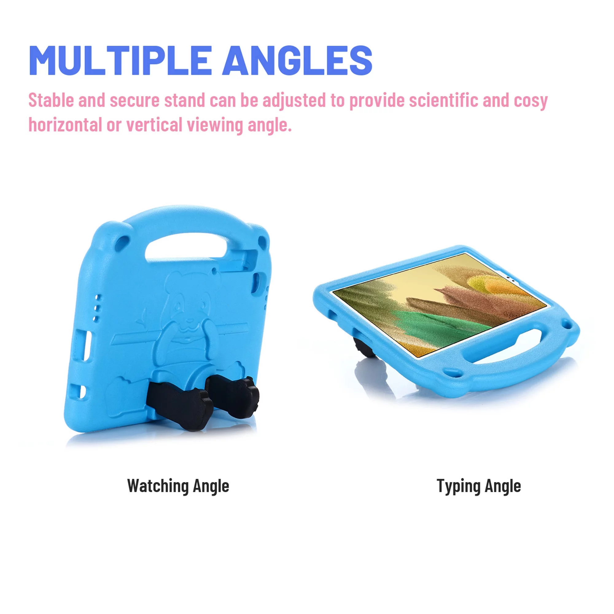 Samsung Galaxy Tab A7 Lite Kids Case, Galaxy Tab A7 Lite 8.7 inch 2021 SM-T220/SMT225 Cover, Dteck Lightweight EVA Foam Kids Friendly Handle Grip Shockproof Case Built-in Kickstand, Blue