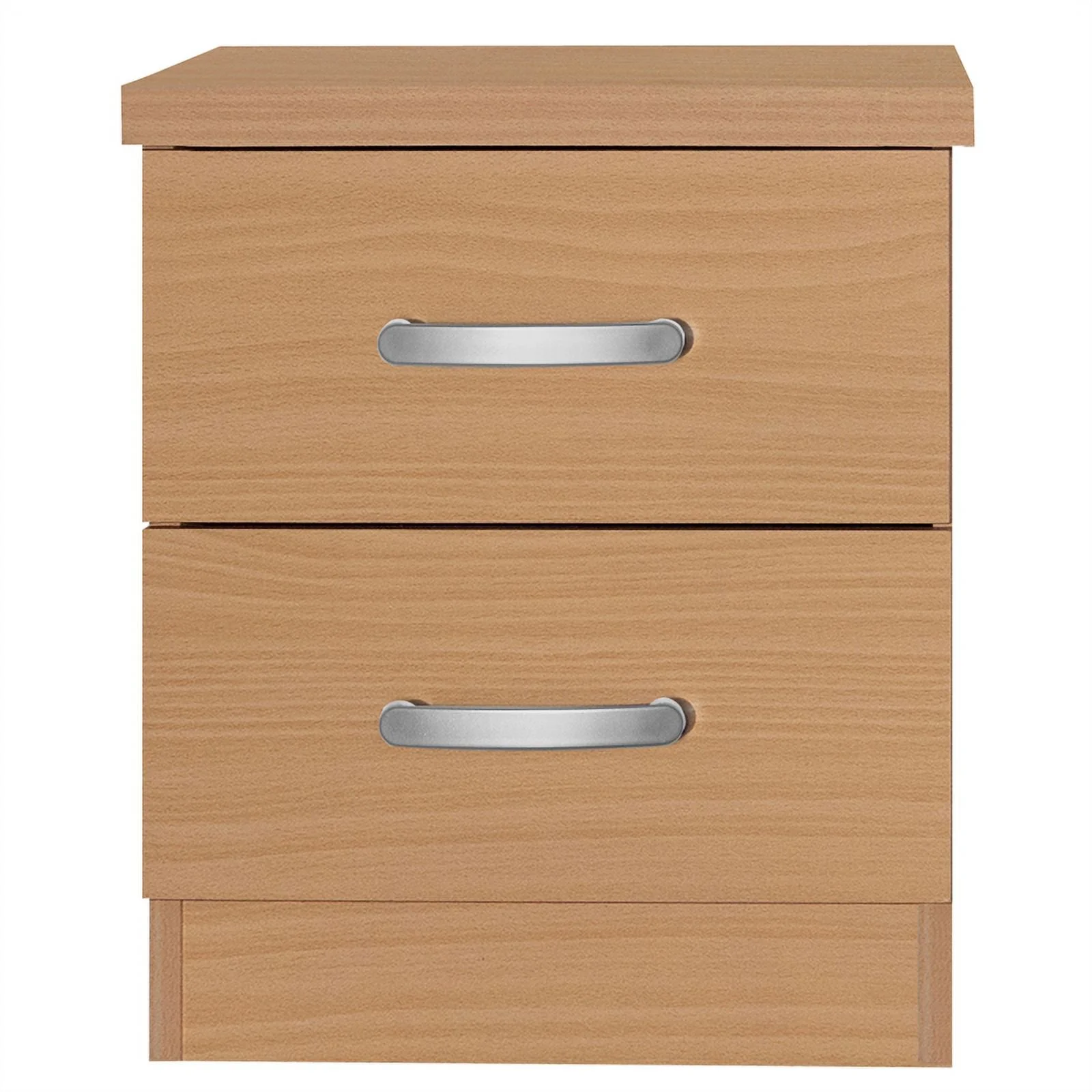 Home Square Faux Wood 2 Drawer Nightstand in Beech - Set of 2