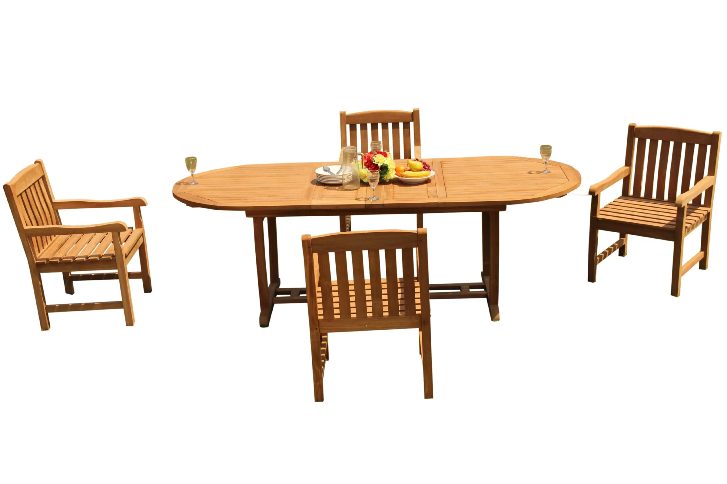 Grade-A Teak Dining Set: 4 Seater 5 Pc: 94