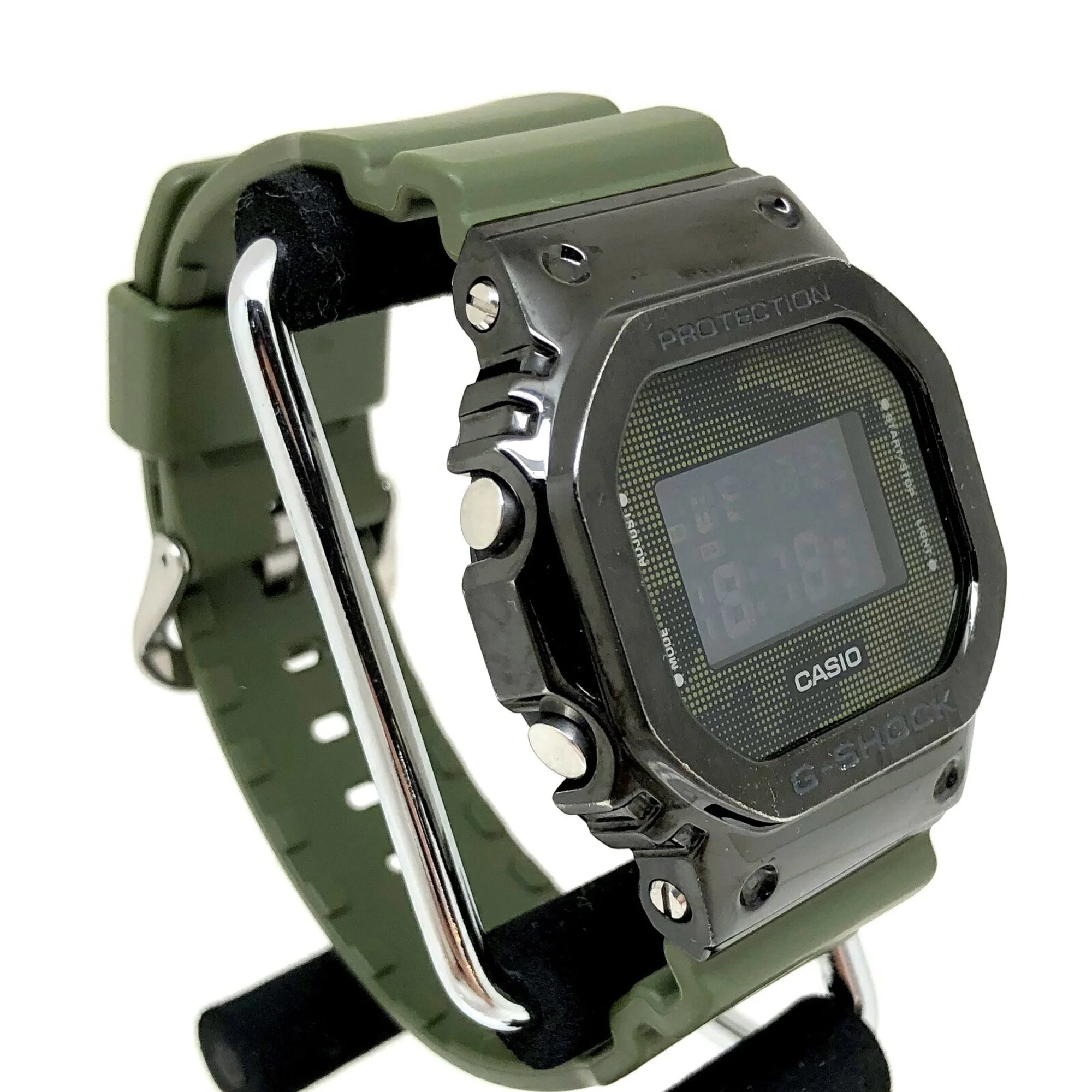 Pre-Owned CASIO Casio G-SHOCK Watch GM-5600B-3 Metal Cover Rubber Square Face Digital Quartz Khaki Green Black Men's ITWHOGO3GV8W (Fair)