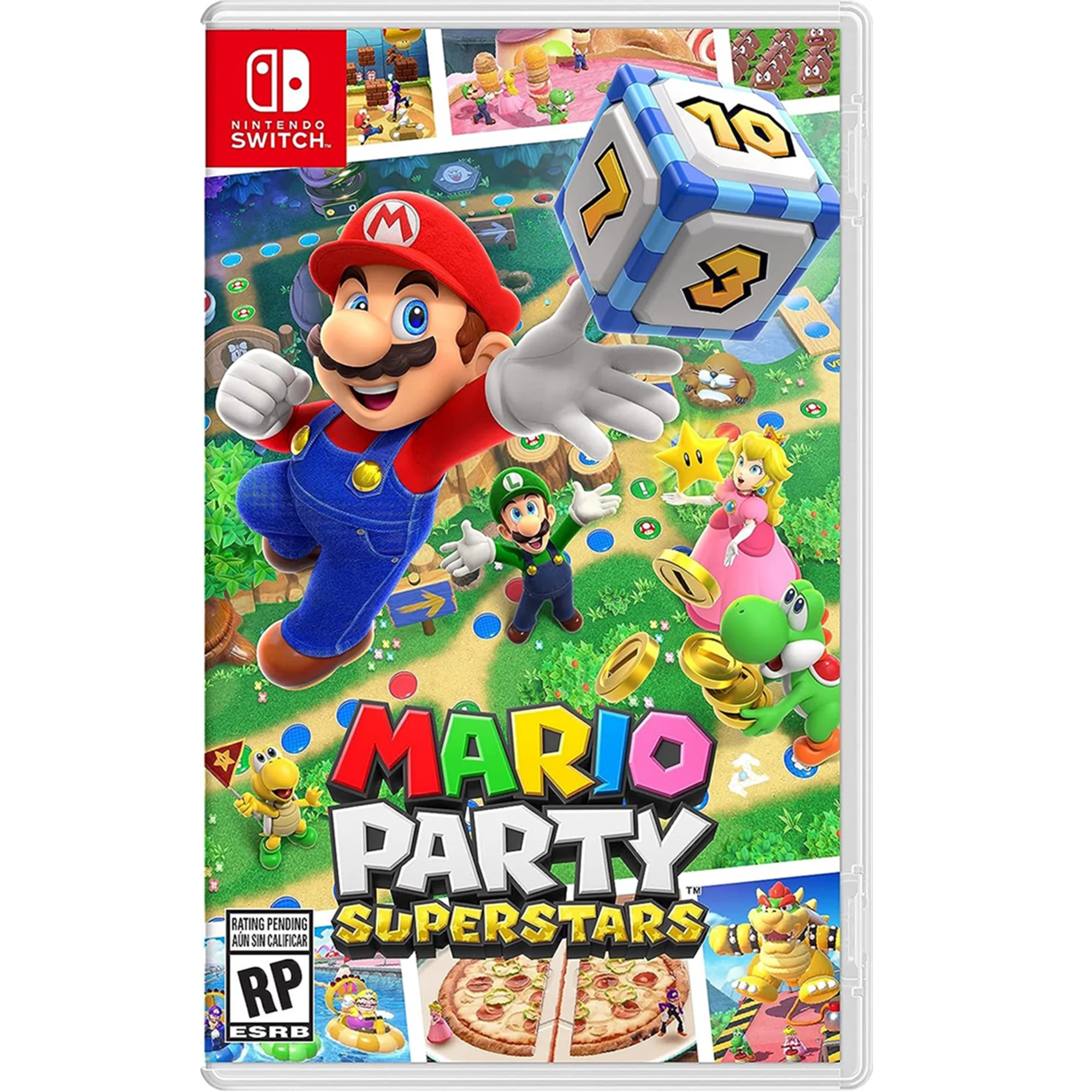 Mario Party Superstars Game Disc and Upgraded Wireless Switch Pro Controller for Nintendo Switch/OLED/Lite Orange, with Headphones Jack, Programmable, Turbo, Wakeup
