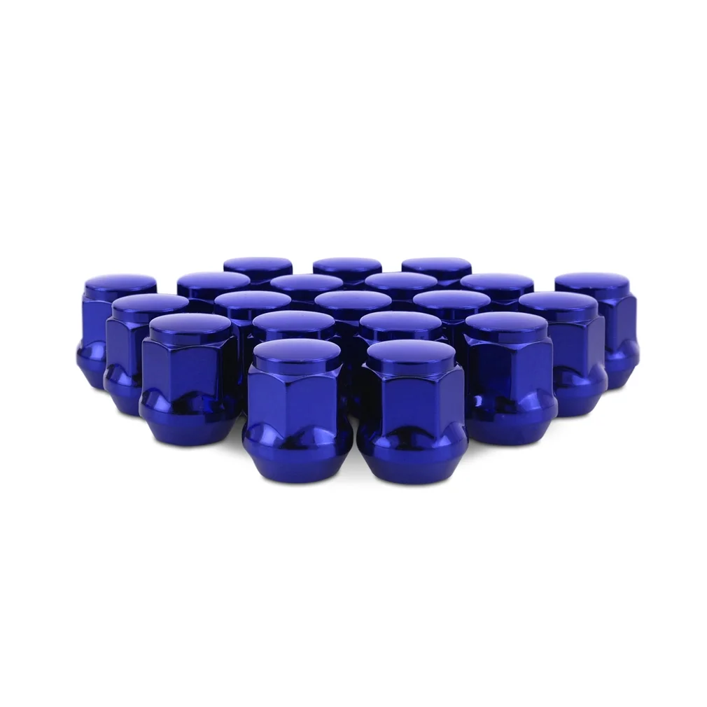 Mishimoto Steel Lug Nuts, M12x1.5, Acorn Seat, 20pc Set, Blue