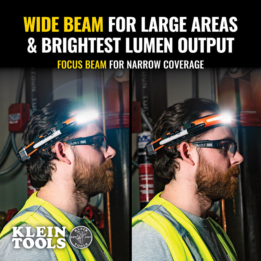 Klein Tools 56308 Wide Beam Headlamp with Strap