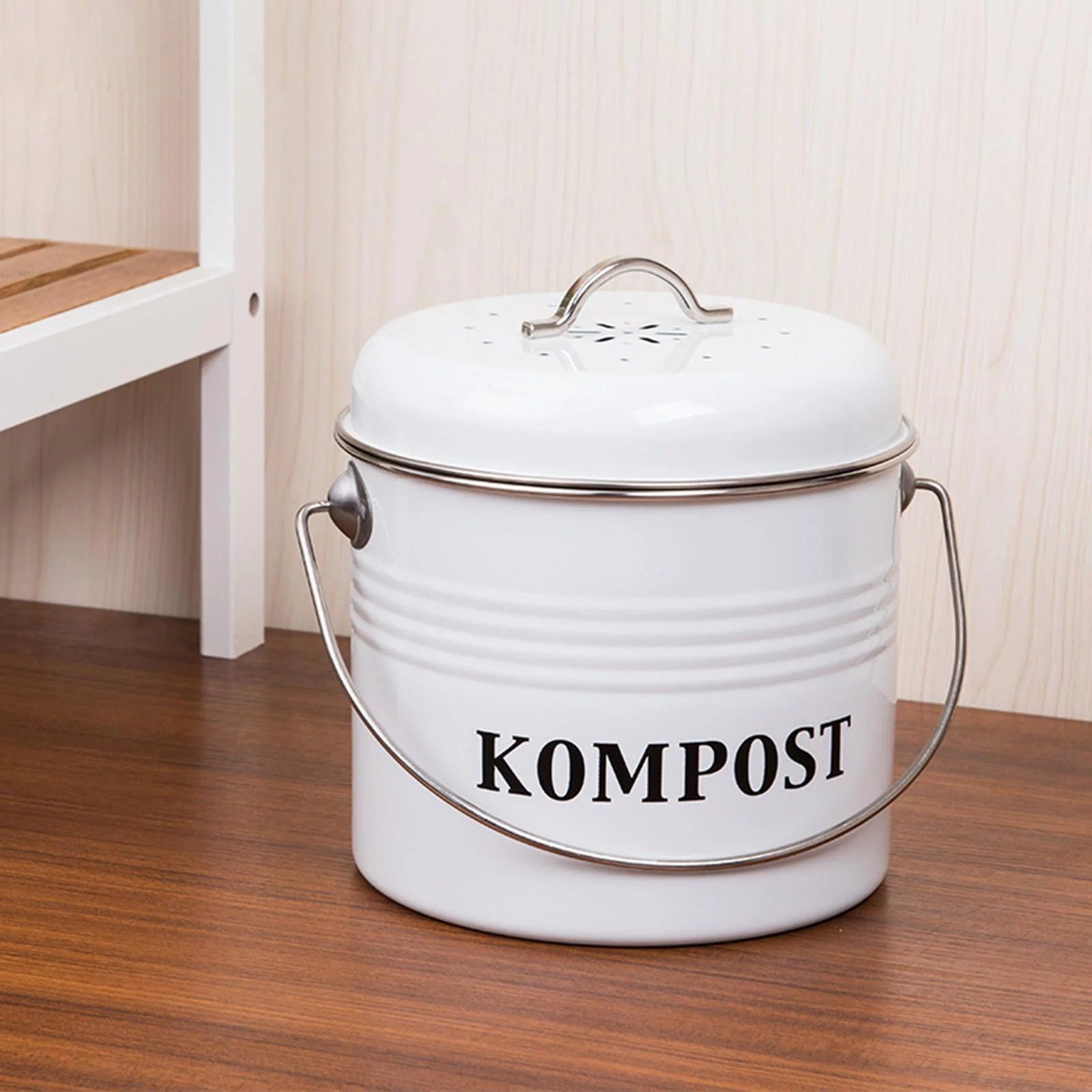 Kitchen Compost Bin, Compost Bucket Odorless Indoor Farmhouse Trash Food Waste Vegetable Residue Peel Compost Pail Kitchen Composter