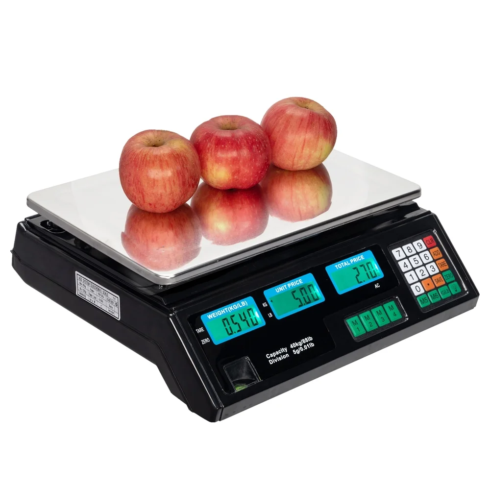 40kg/5g Digital Weight Scale Price Computing Retail Count Scale Food Meat Vegetable Scales