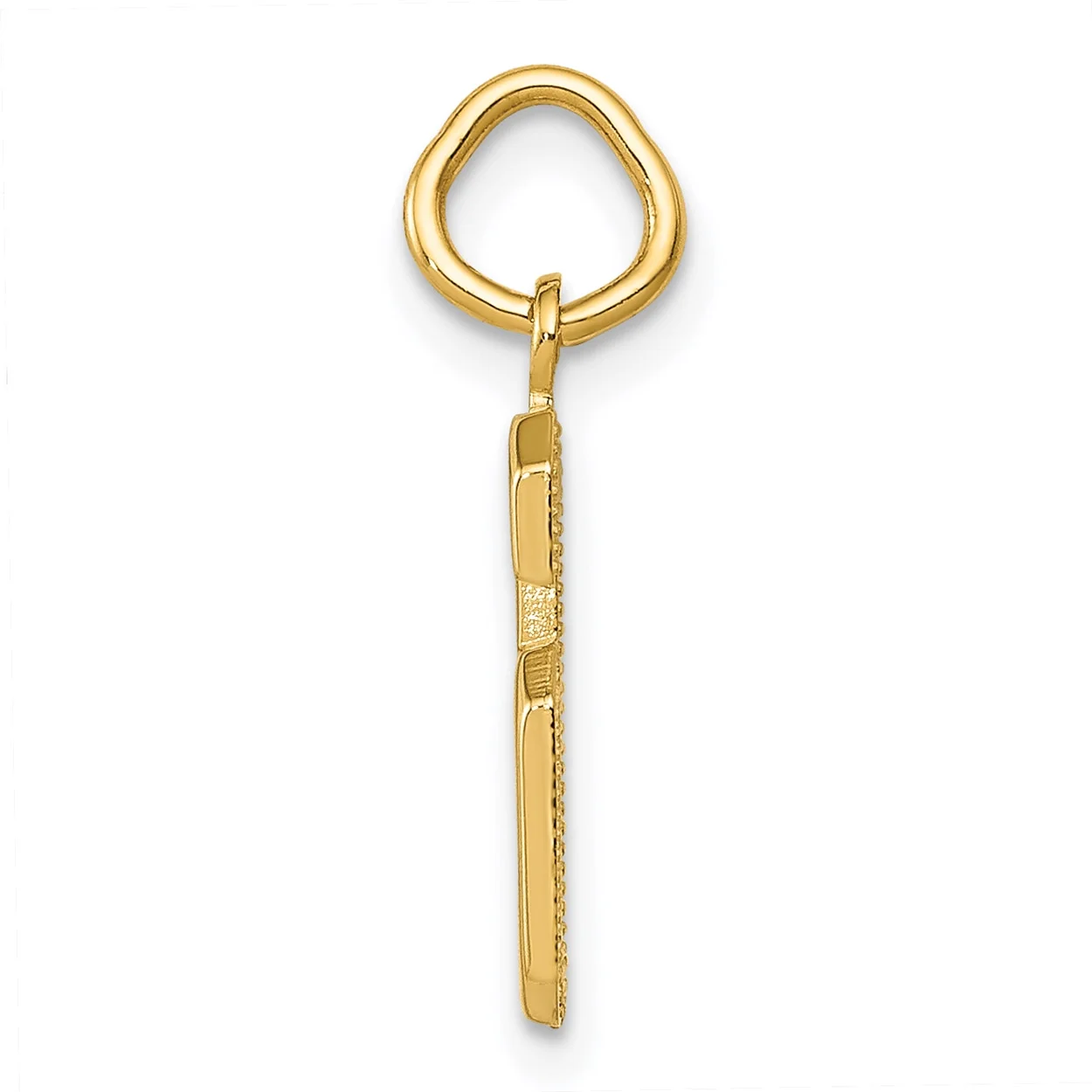 Carat in Karats 10K Yellow Gold Casted Small Polished Number 6 Pendant Charm (20mm x 7mm) With 14K Yellow Gold Lightweight Rope Chain Necklace 20''