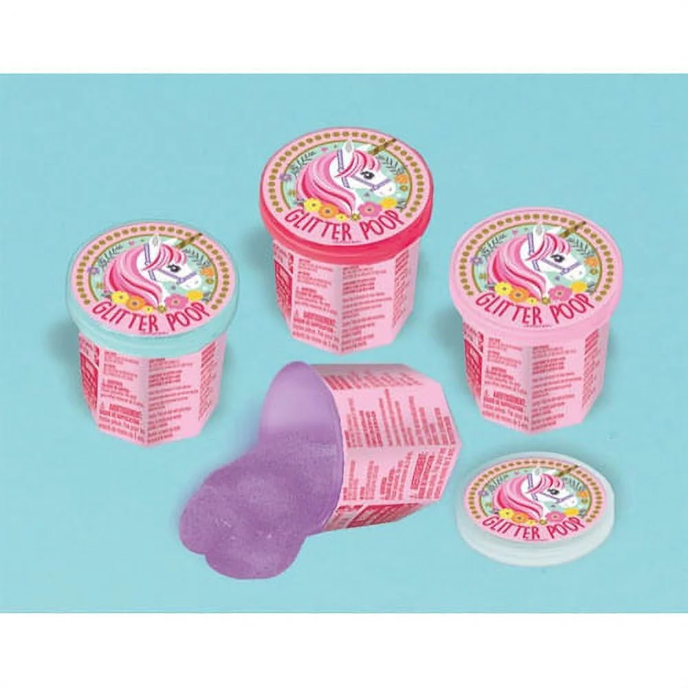 Magical Unicorn Glitter Ooze Putty / Favors (4ct)