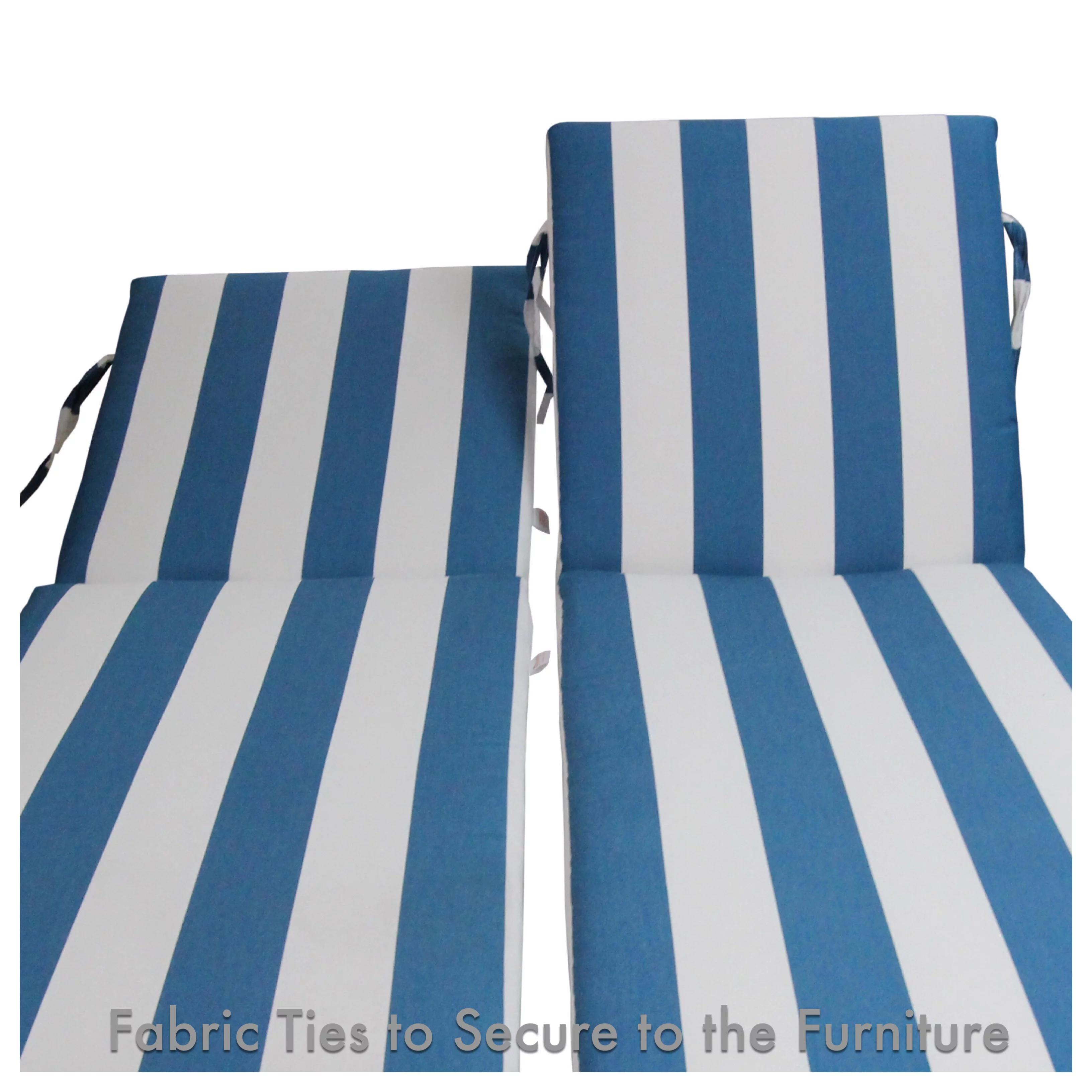 Sunbrella Designer Chaise Lounge Cushions- Knife Edge 2 Pk. Cabana Regatta