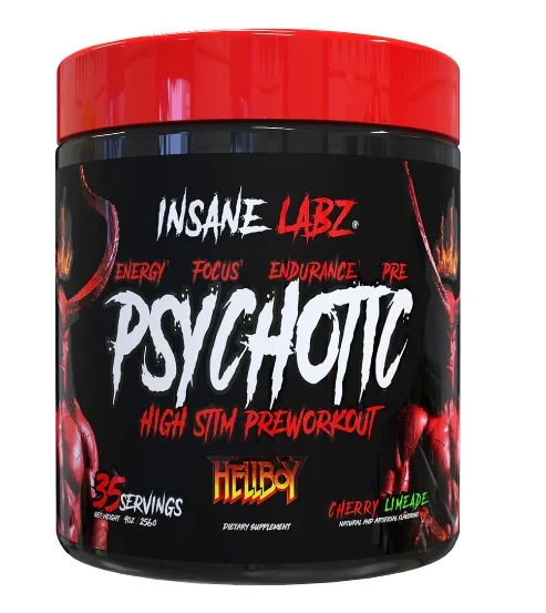 Insane Labz Psychotic Hellboy 35 Servings High Stim Pre Energy NO Booster, Cherry Limeade