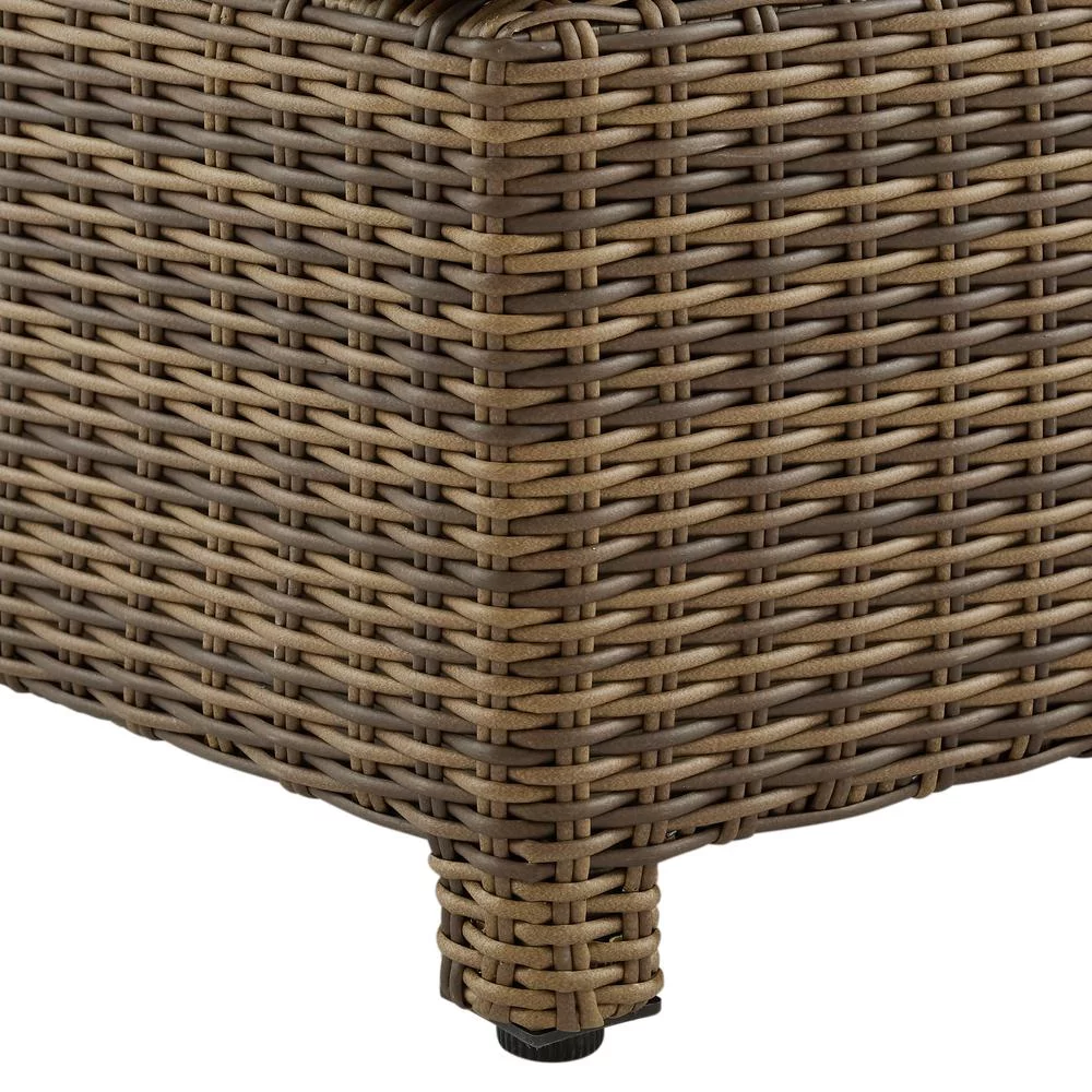 Crosley Furniture Bradenton Armless Patio Chair in Navy and Brown (Set of 2)