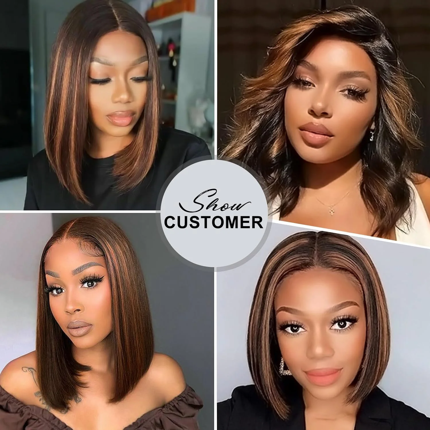 13x4 HD 1B/30 Highlight Bob Wig Ready to Go Glueless Bob Wig Human Hair Ombre Lace Front Wig Human Hair Pre Plucked With Baby Hair Bob Wig Human Hair Lace Frontal Wig 180% Density 10inch