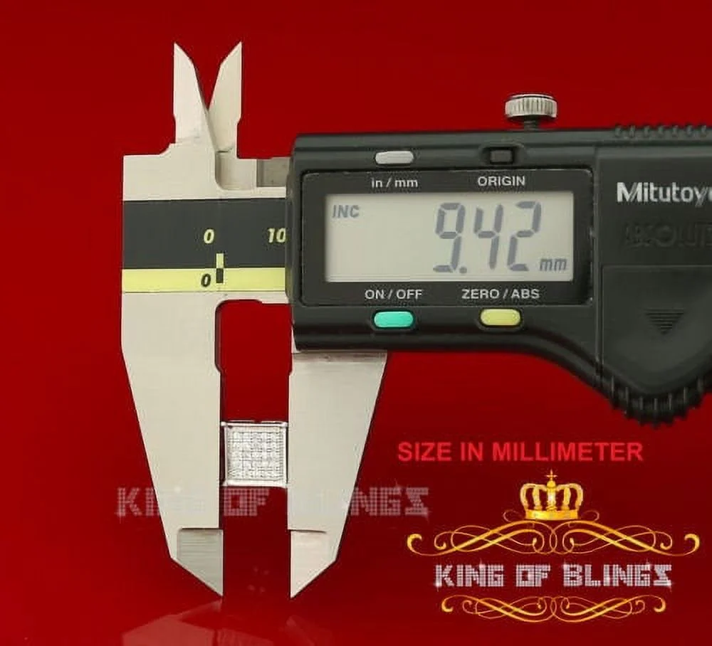 King of Bling's 0.50ct Cubic Zirconia 925 White Sterling Silver Women's Hip Hop Square Earrings